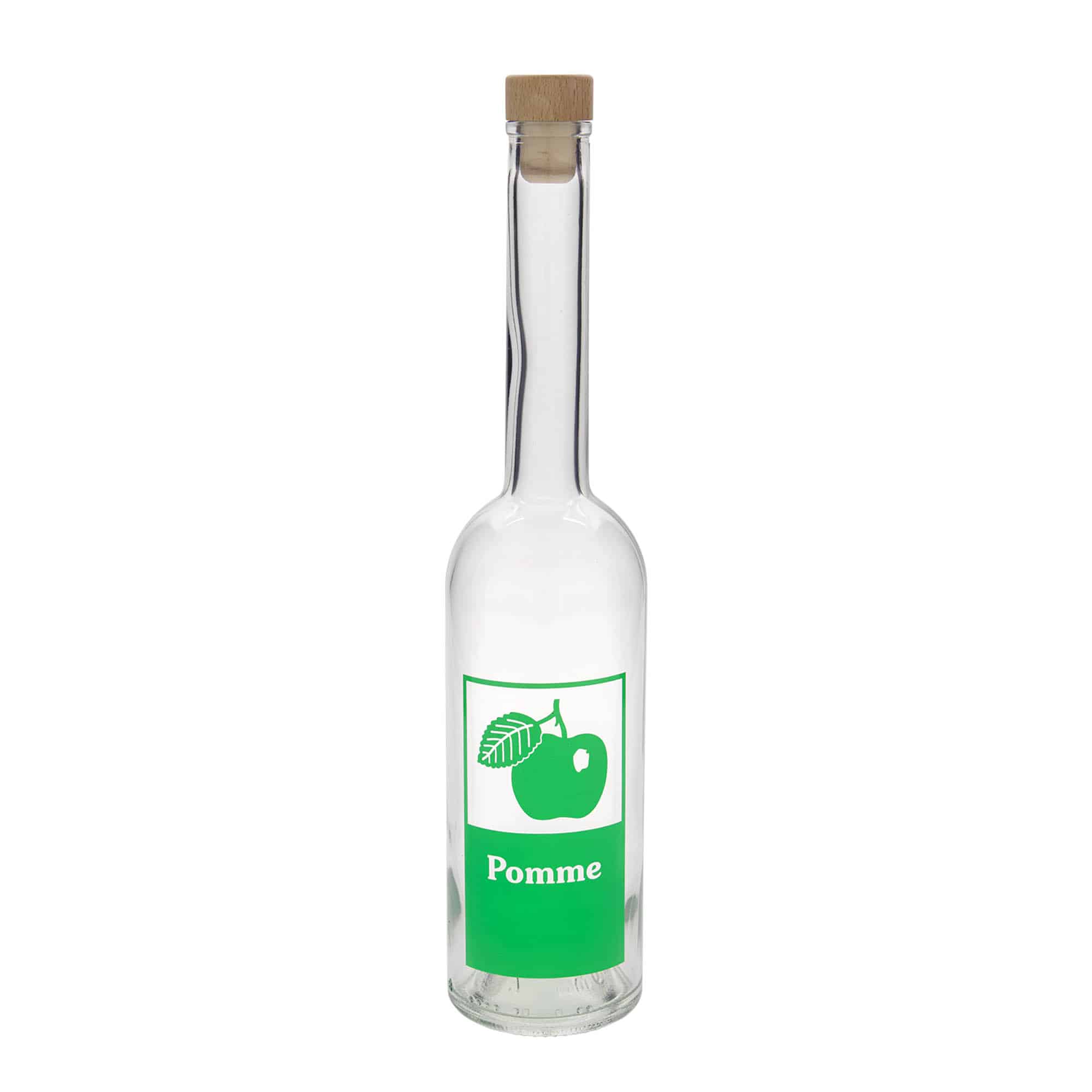 500 ml stikla pudele 'Opera', motīvs: ābols, atvere: korķis
