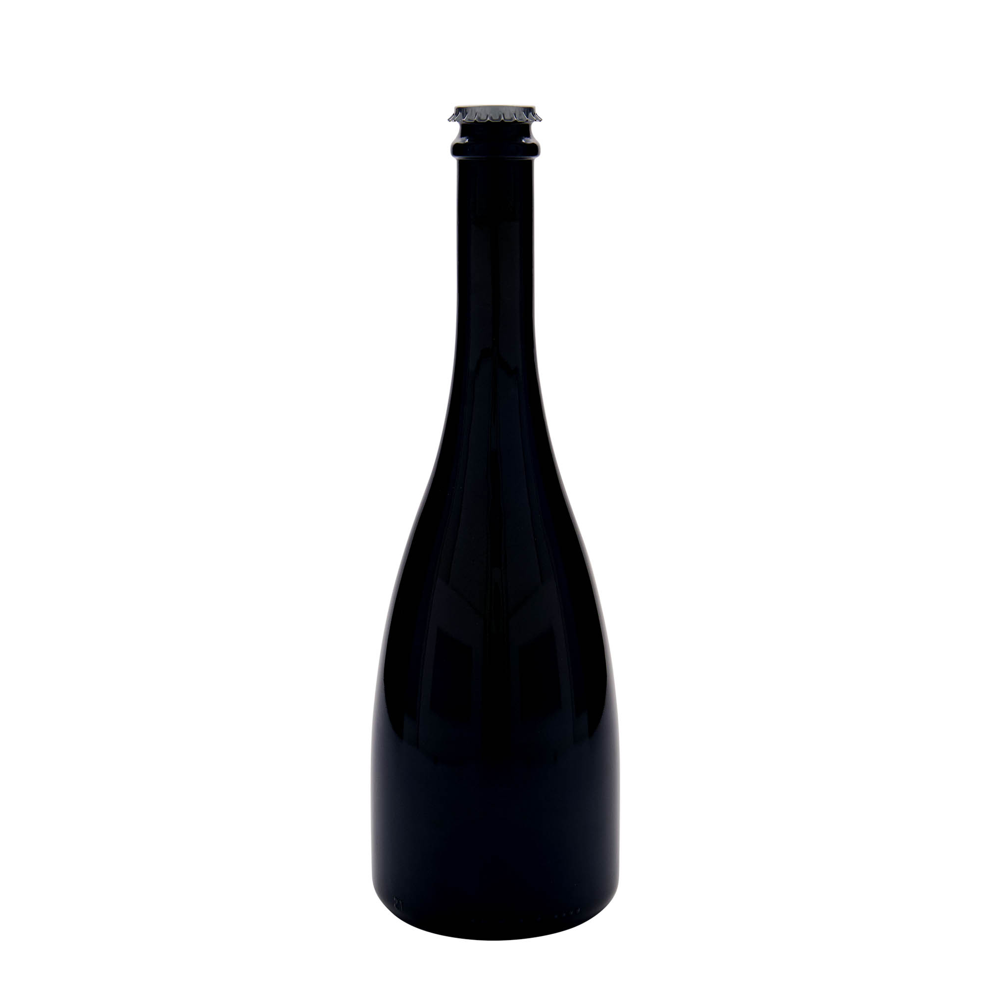 750 ml alus/šampanieša pudele 'Tosca', stikls, antīki zaļa, atvere: kronkorks