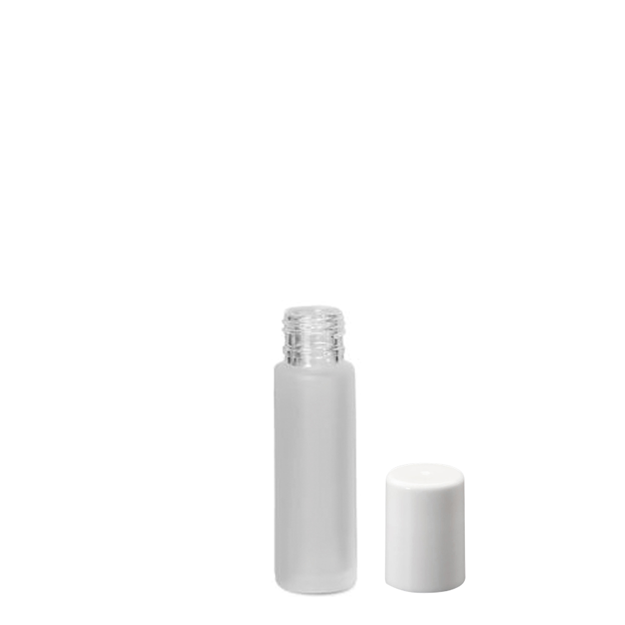 10 ml roll-on pudele, stikls, matēts, atvere: skrūvējams vāciņš