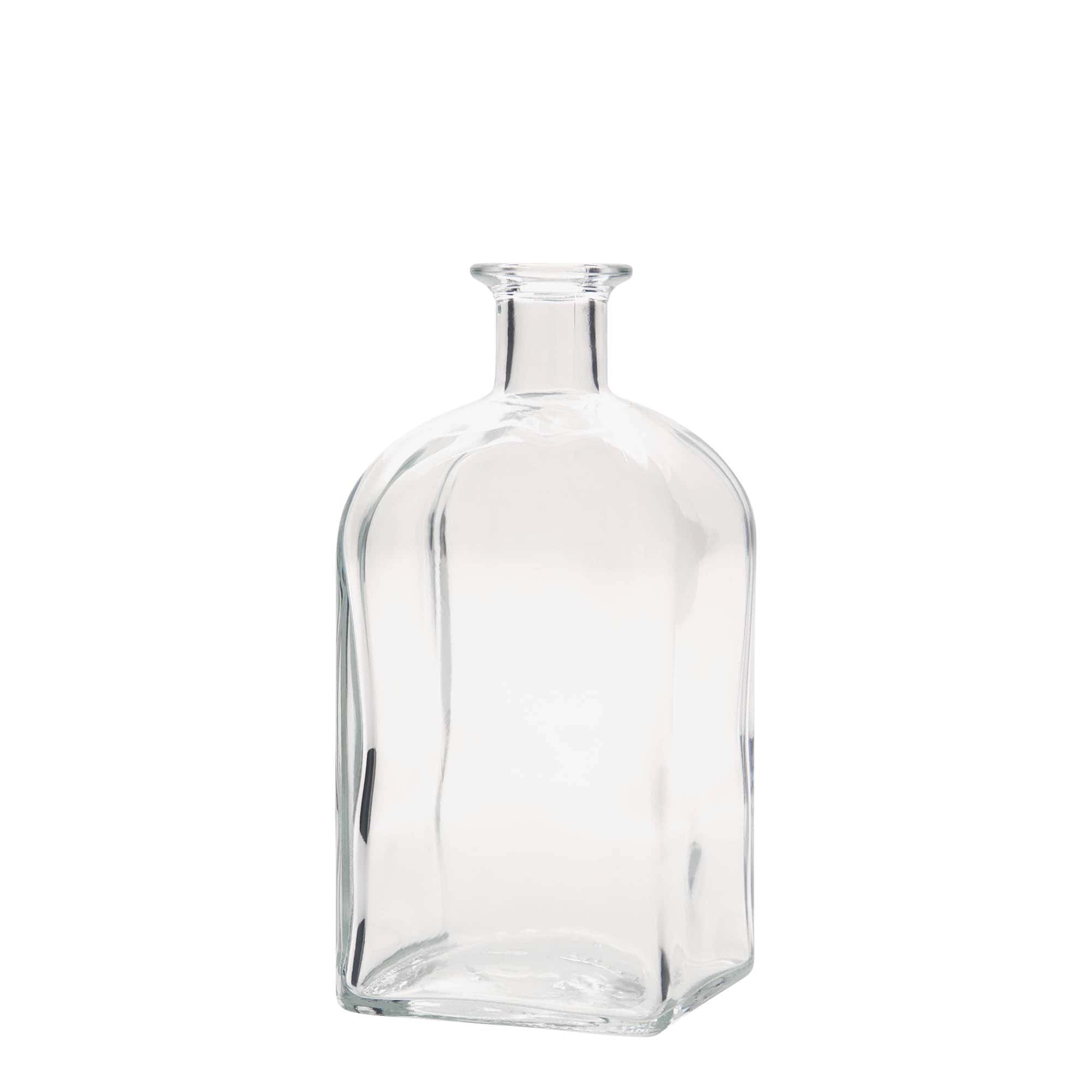 700 ml stikla pudele Apotheker Carré, kvadrātiska, atvere: korķis