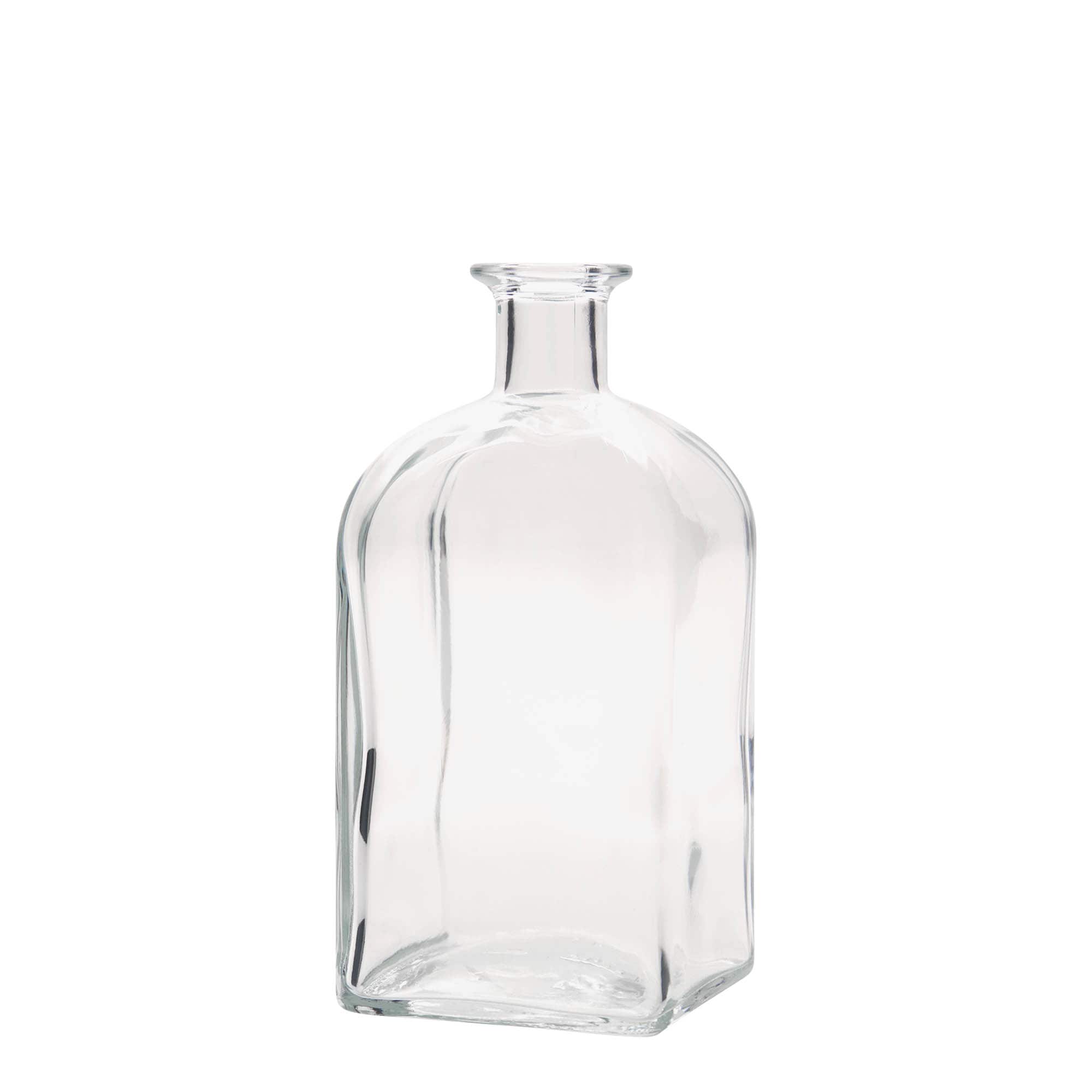 700 ml stikla pudele Apotheker Carré, kvadrātiska, atvere: korķis