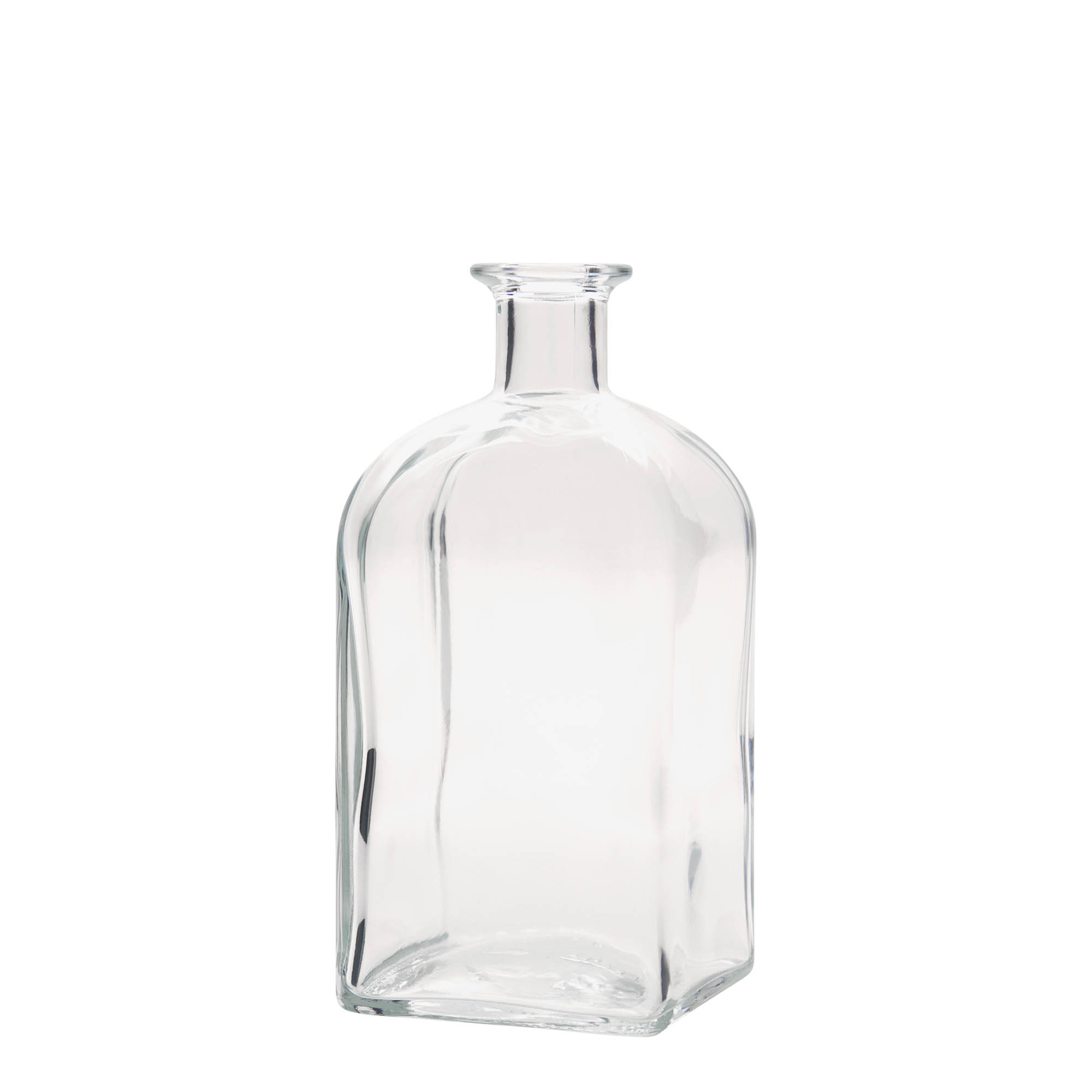 700 ml stikla pudele Apotheker Carré, kvadrātiska, atvere: korķis