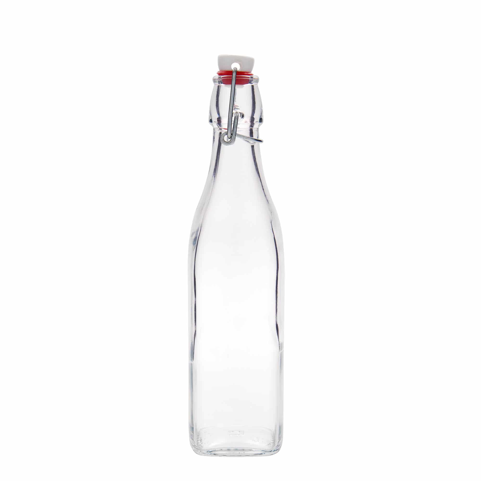 500 ml stikla pudele 'Swing', kvadrātiska, aizdare: korķis ar skavu 500 ml stikla pudele 'Swing', kvadrātiska, aizdare: korķis ar skavu