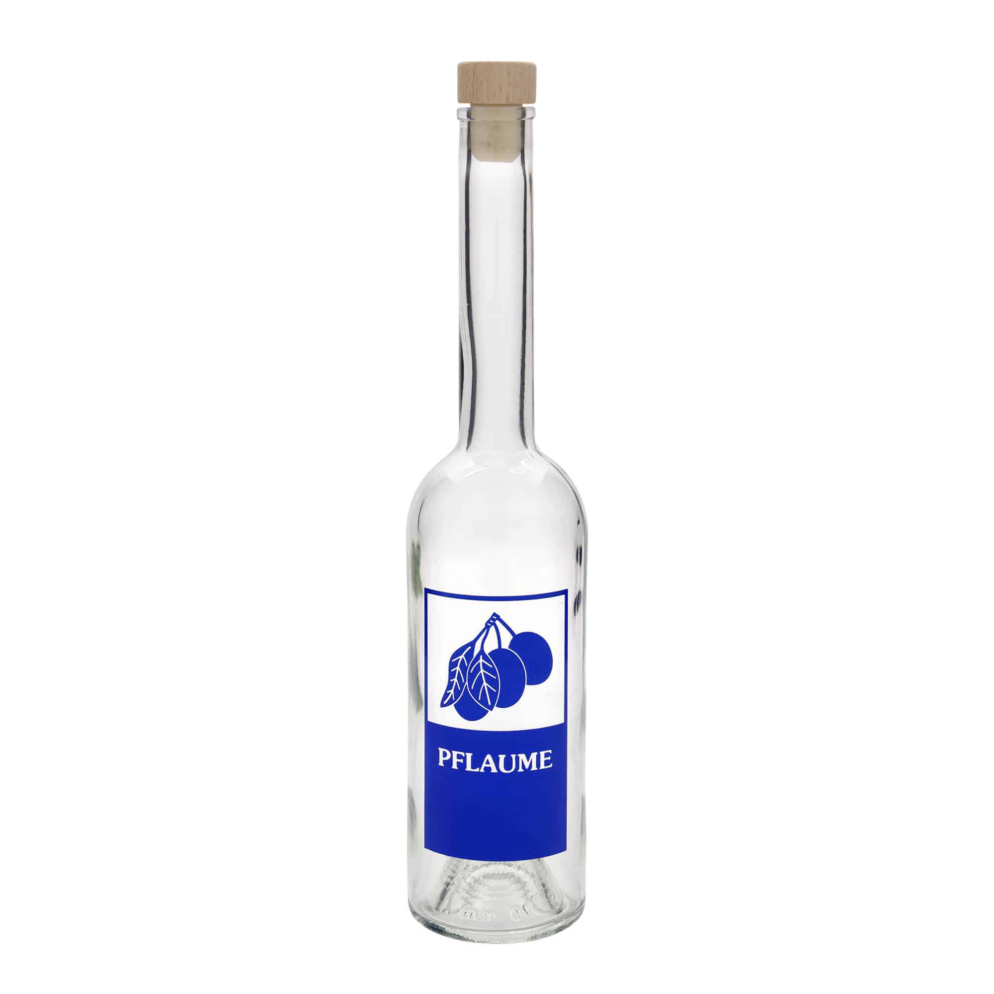 500 ml stikla pudele 'Opera', motīvs: plūme, atvere: korķis