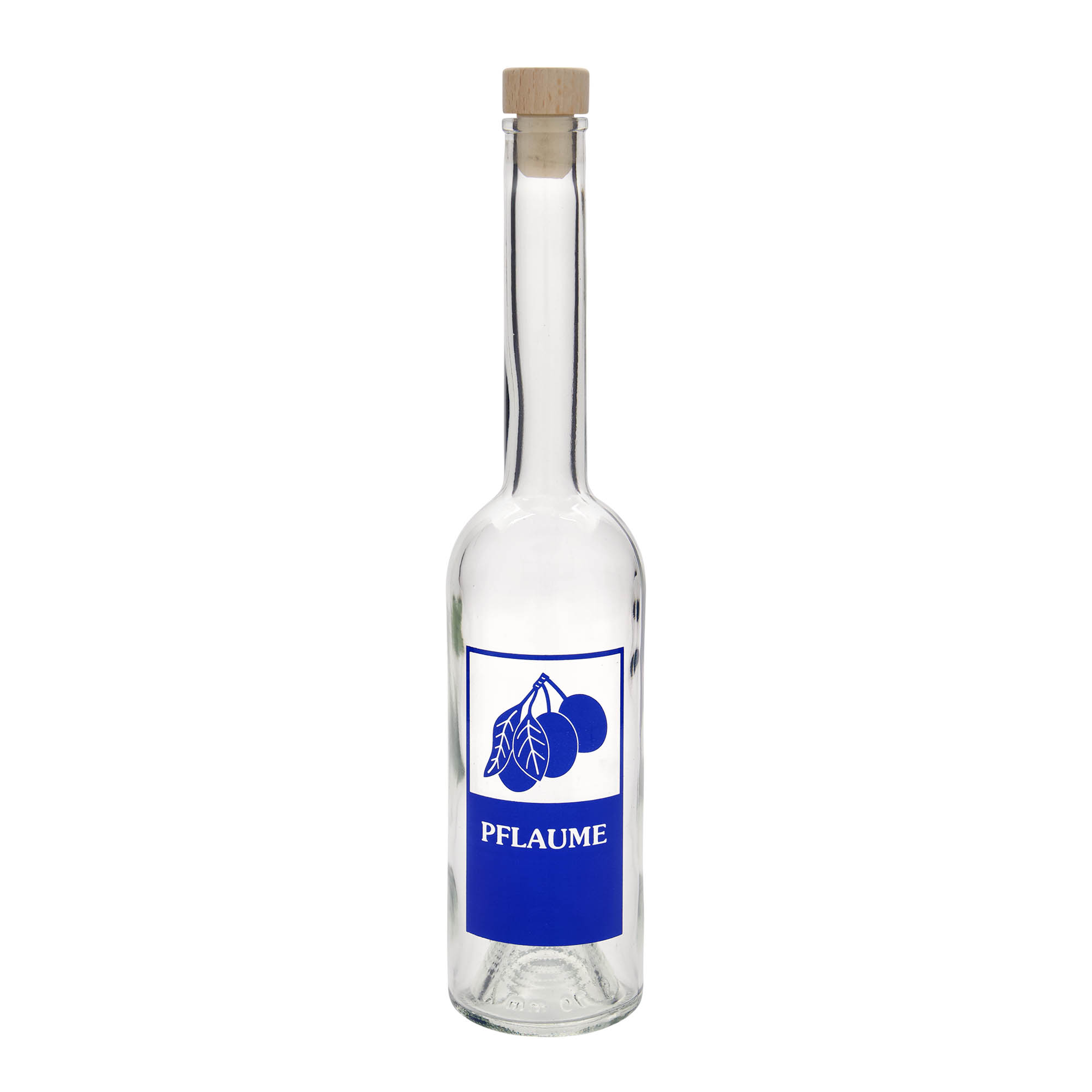 500 ml stikla pudele 'Opera', motīvs: plūme, atvere: korķis