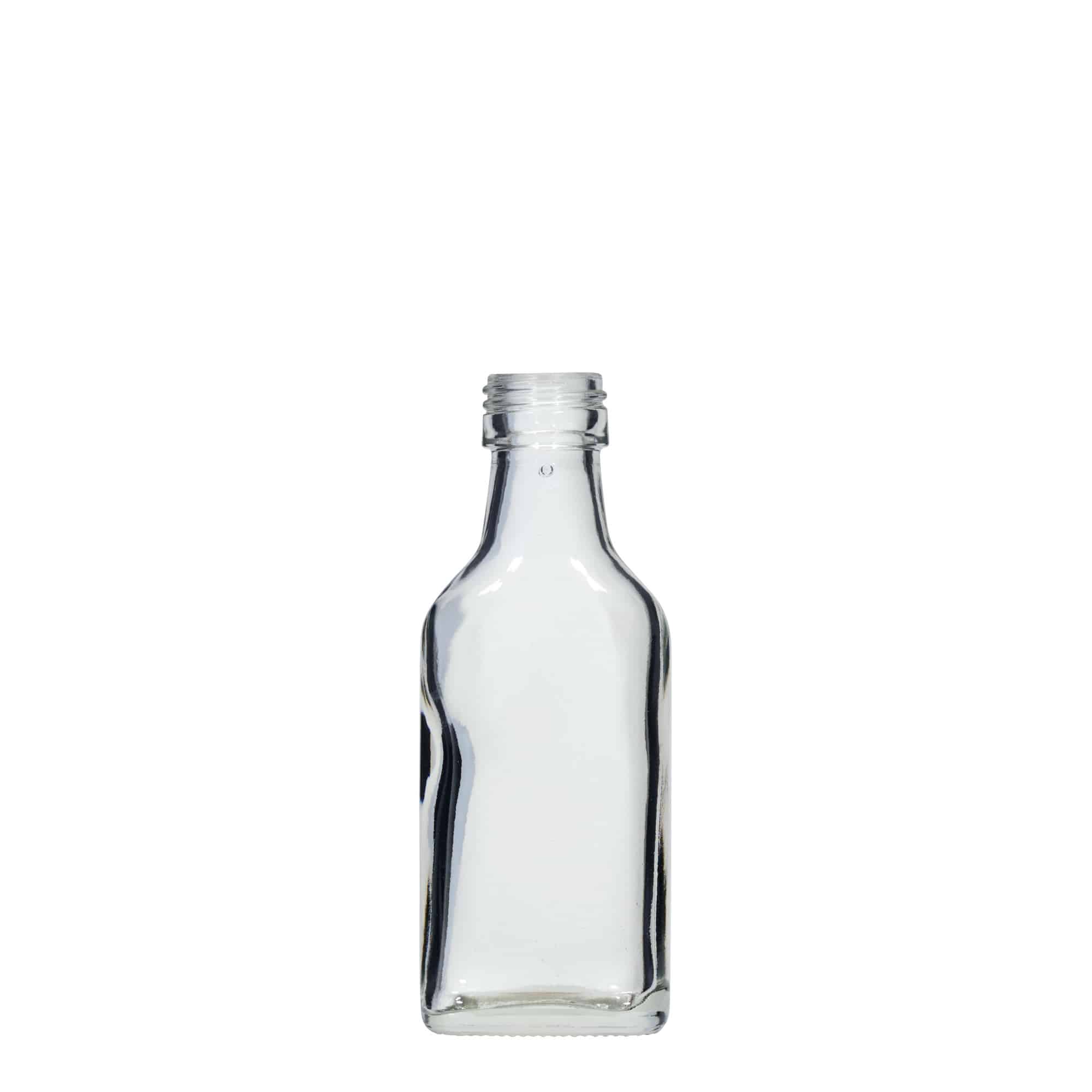 40 ml kabatas pudele, taisnstūrveida, atvere: PP 22