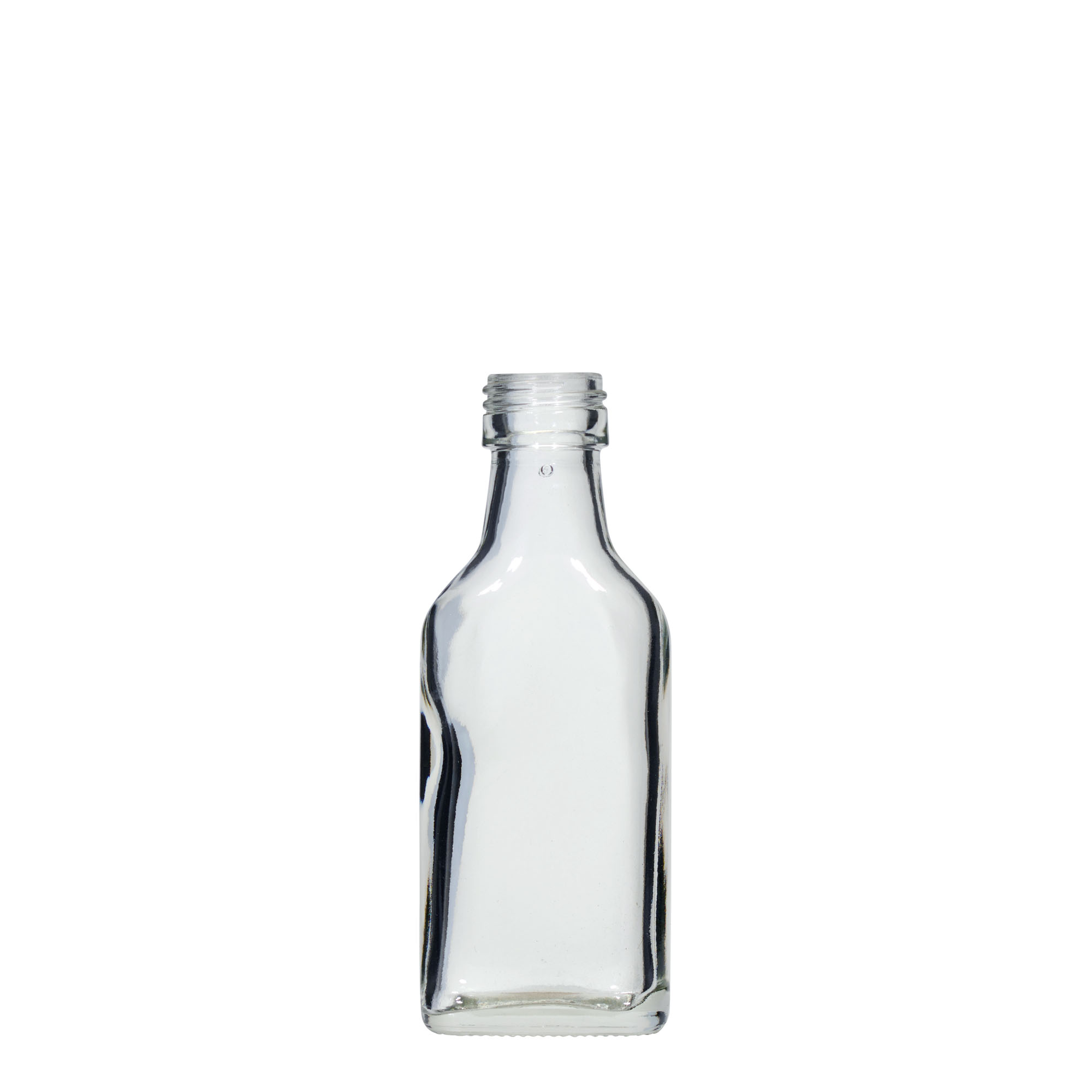 40 ml kabatas pudele, taisnstūrveida, atvere: PP 22 40 ml kabatas pudele, taisnstūrveida, atvere: PP 22