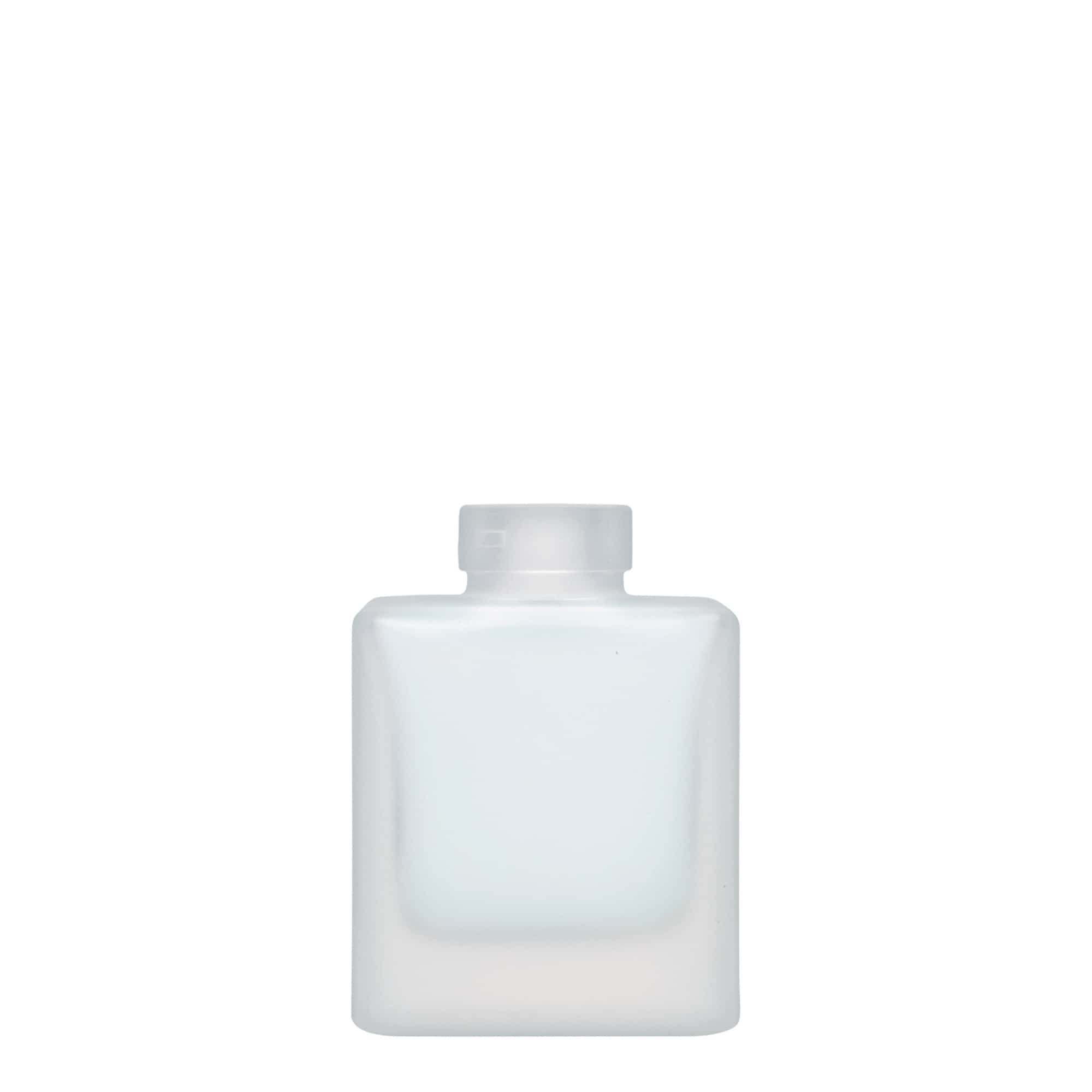 100 ml stikla pudele 'Cube', kvadrātiska, matēta, aizdare: korķis 100 ml stikla pudele 'Cube', kvadrātiska, matēta, aizdare: korķis