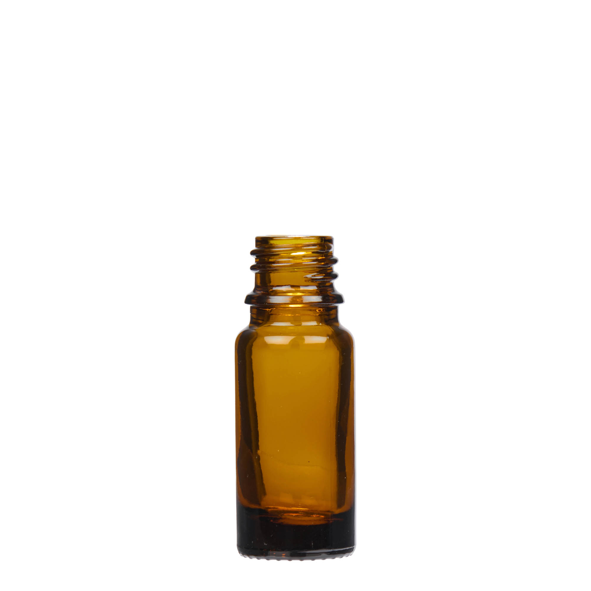 10 ml pilināmā pudele medicīniska, stikla, brūna, atvere: DIN 18