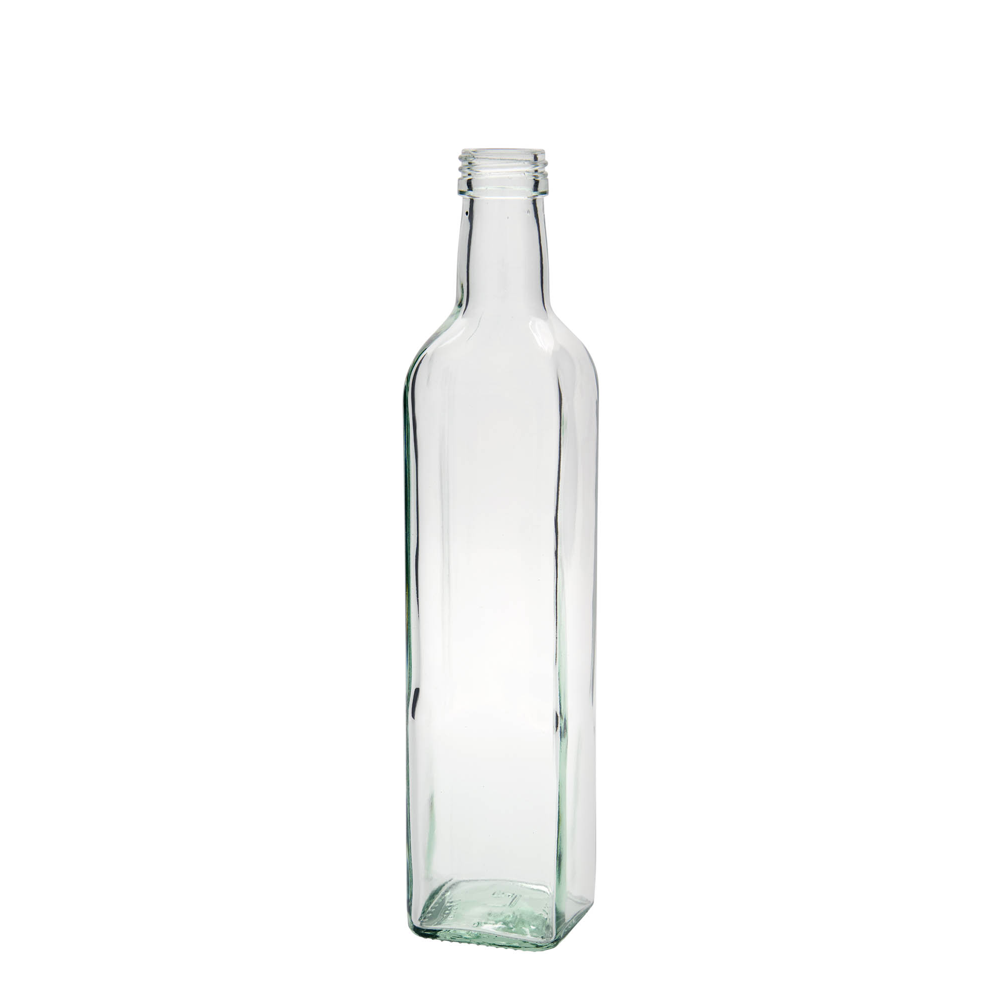 500 ml stikla pudele 'Marasca', kvadrātiska, atvere: PP 31,5