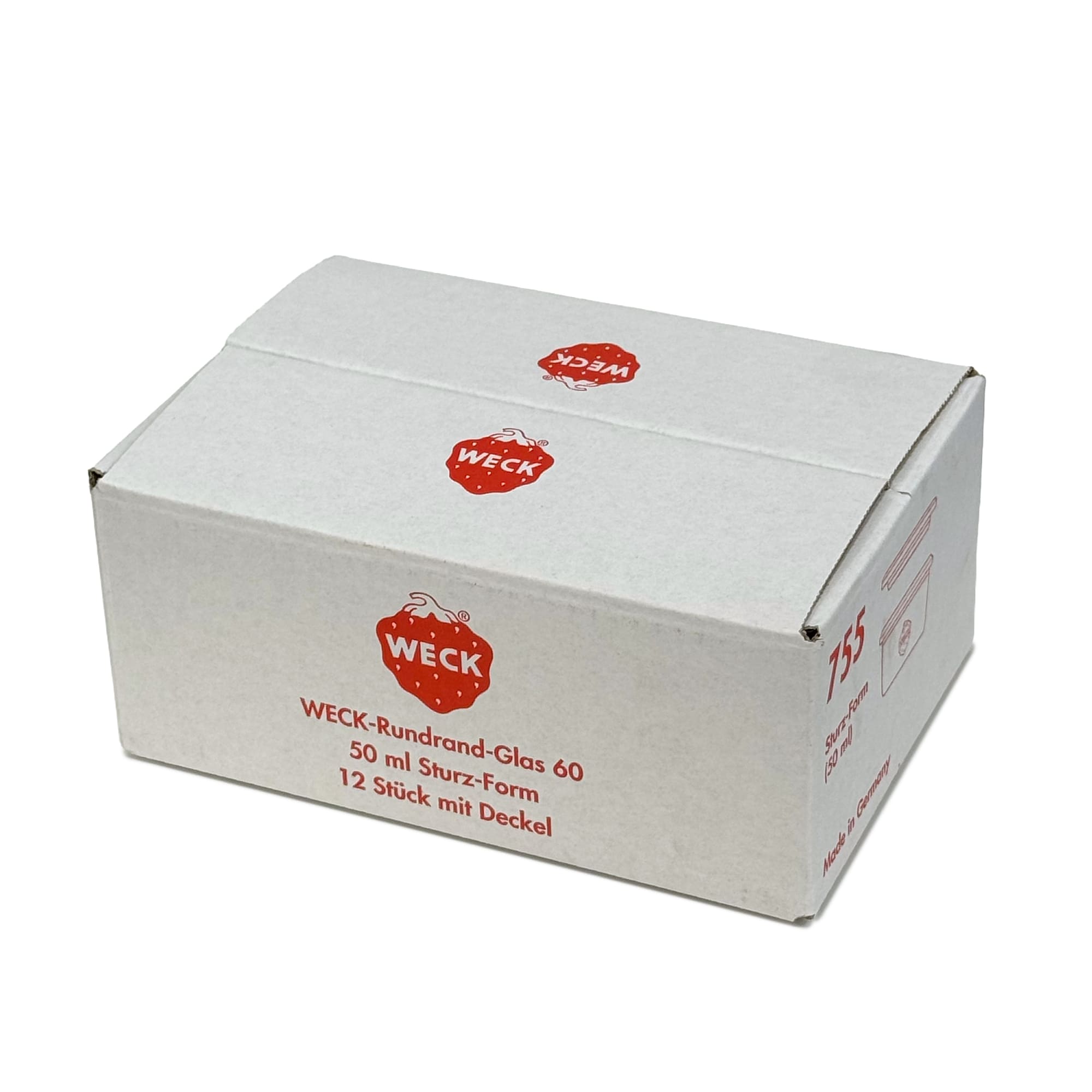12x 50 ml WECK krituma burka ar stikla vāciņu RR 60