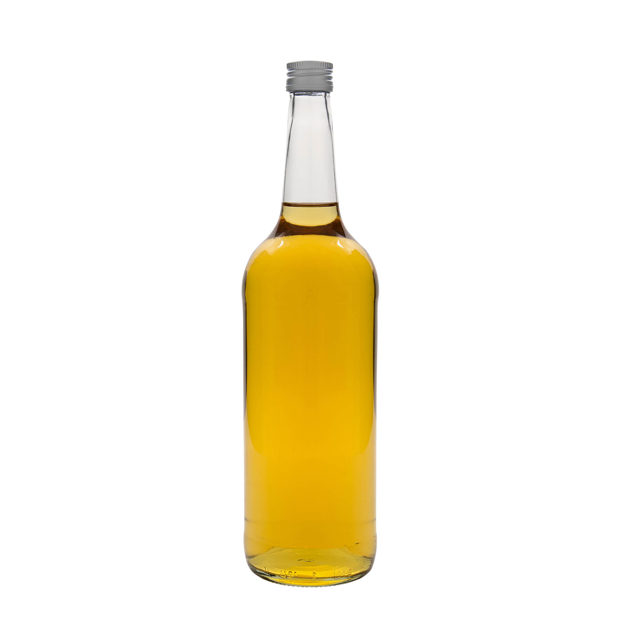 1.000 ml stikla pudele ar taisnu kaklu, atvere: PP 28