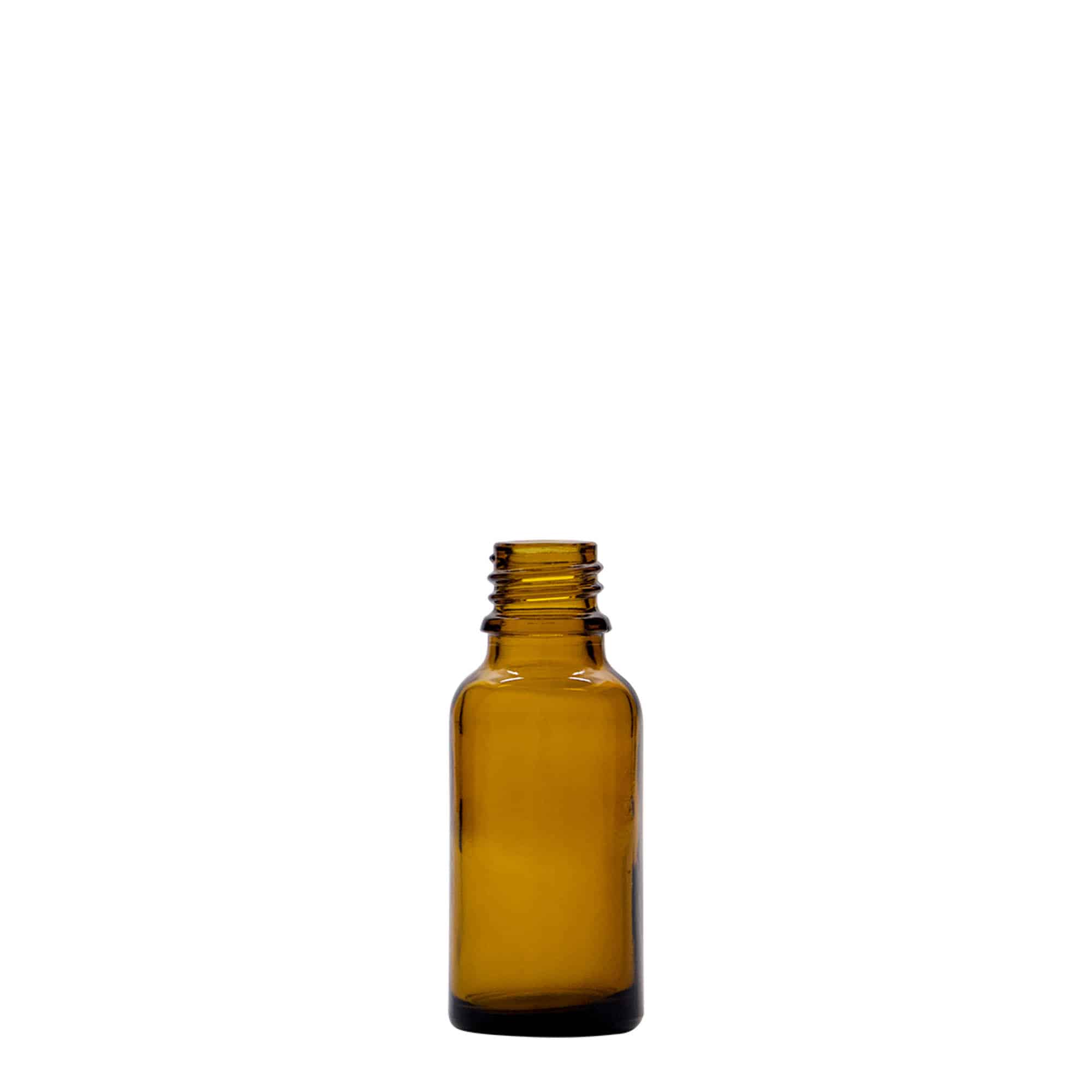 20 ml zāļu pudelīte, stikla, brūna, aizdare: DIN 18 20 ml zāļu pudelīte, stikla, brūna, aizdare: DIN 18