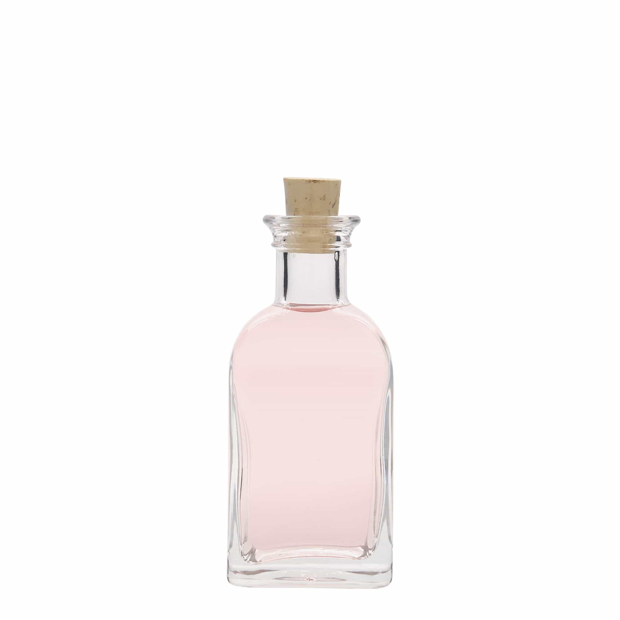 100 ml stikla pudele Apotheker Carré, kvadrātveida, atvere: korķis