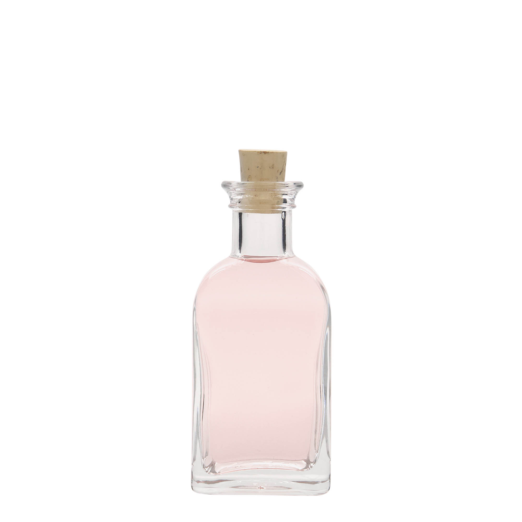100 ml stikla pudele Apotheker Carré, kvadrātveida, atvere: korķis