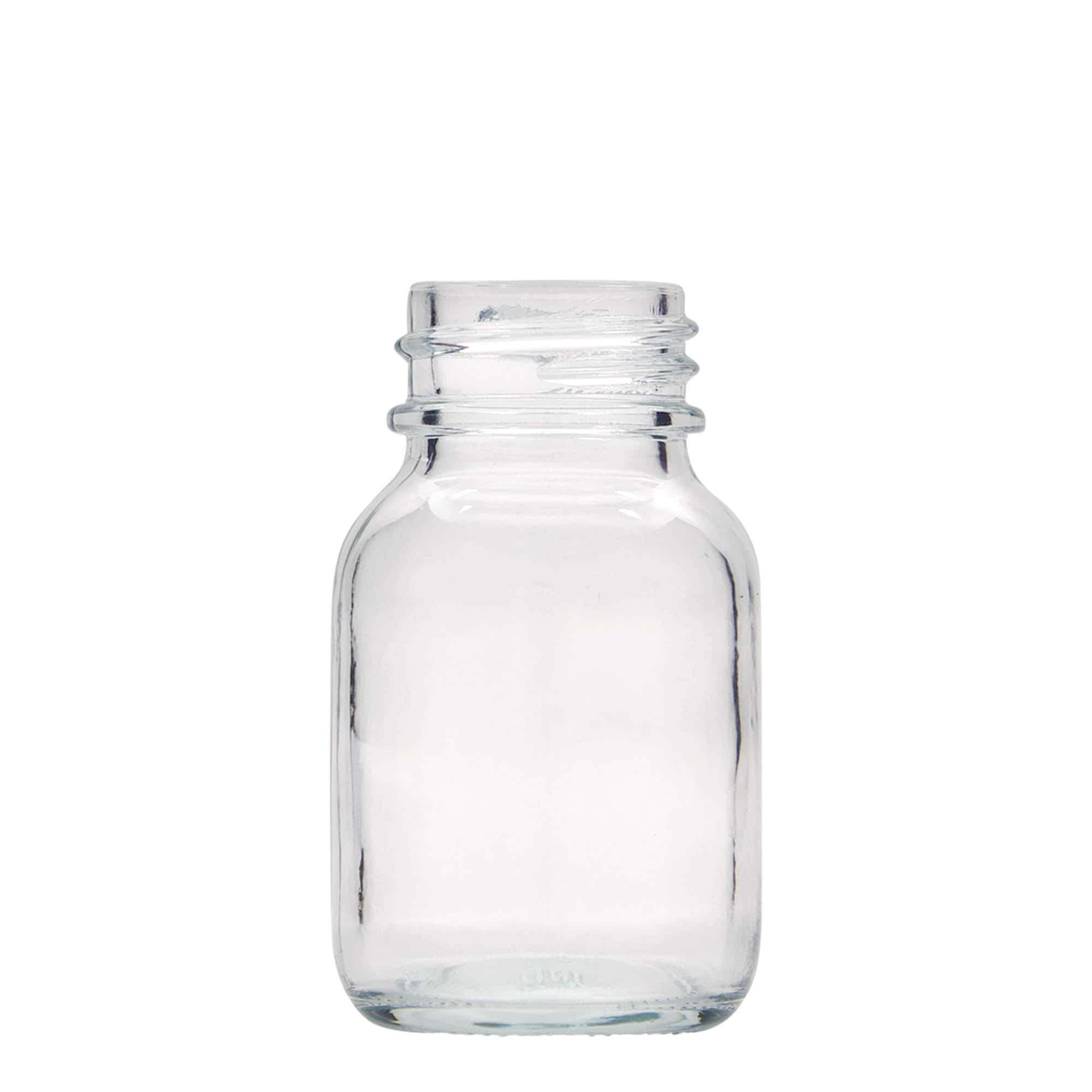 50 ml plata kakla stikla pudelīte, atvere: DIN 32 50 ml plata kakla stikla pudelīte, atvere: DIN 32
