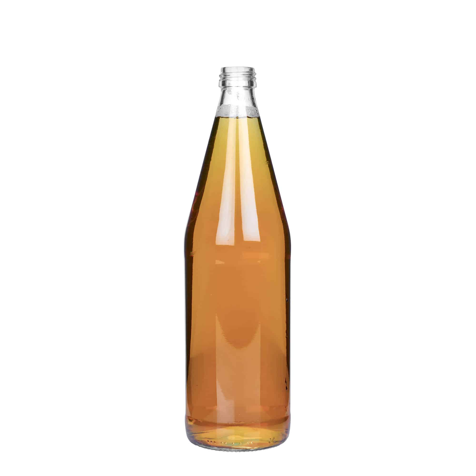 750 ml universāla pudele burkāna formā, stikla, aizdare: PP 28