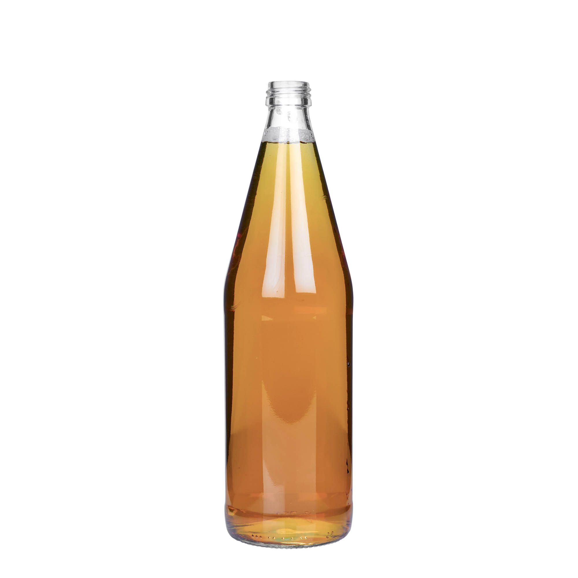 750 ml universāla pudele burkānu formā, stikls, atvere: PP 28