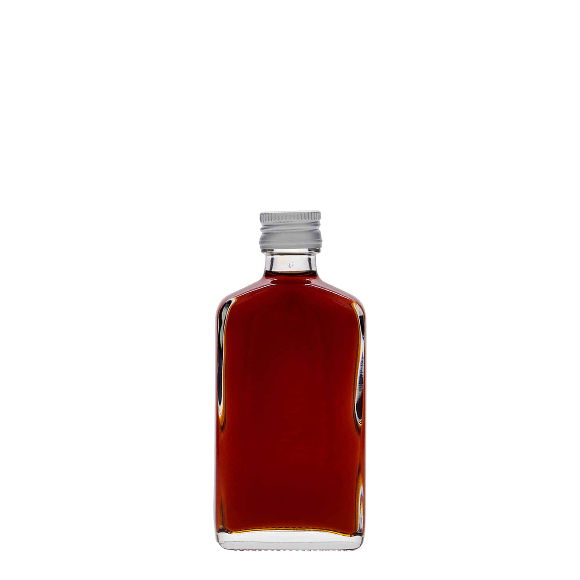 50 ml blašķe, taisnstūra, stikla, aizdare: PP 18