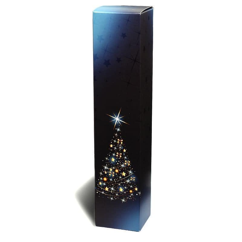 Dāvanu kārba 'X-Mas Tree', taisnstūra, kartons, zila Dāvanu kārba 'X-Mas Tree', taisnstūra, kartons, zila