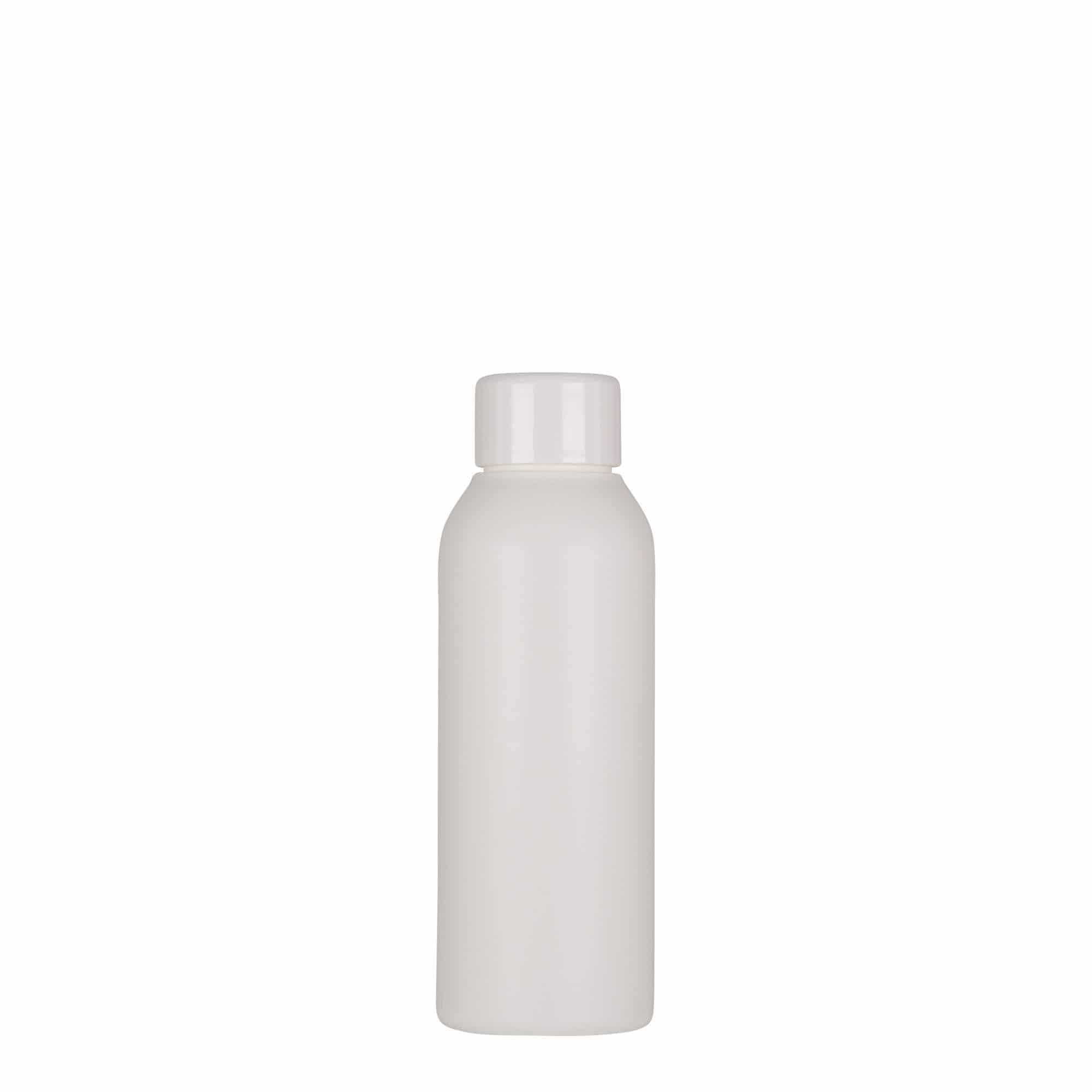 100 ml plastmasas pudele 'Tuffy', HDPE, balta, aizdare: 24/410