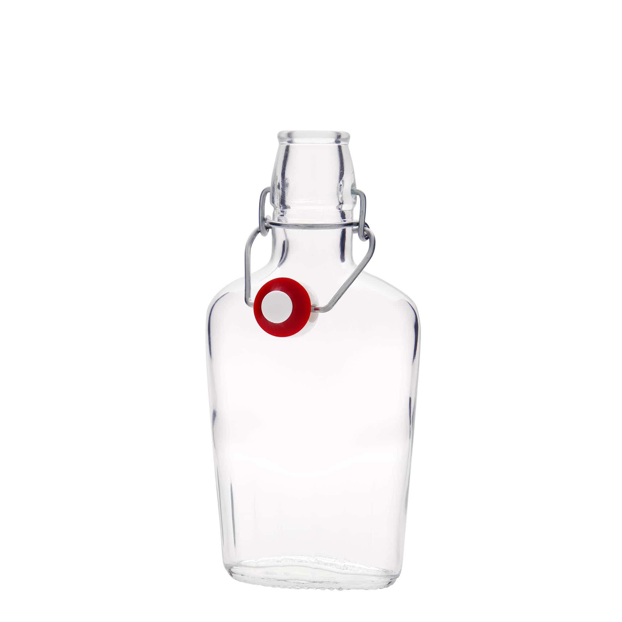 250 ml stikla pudele 'Fiaschetta', ovāla, atvere: skavas aizdare 250 ml stikla pudele 'Fiaschetta', ovāla, atvere: skavas aizdare