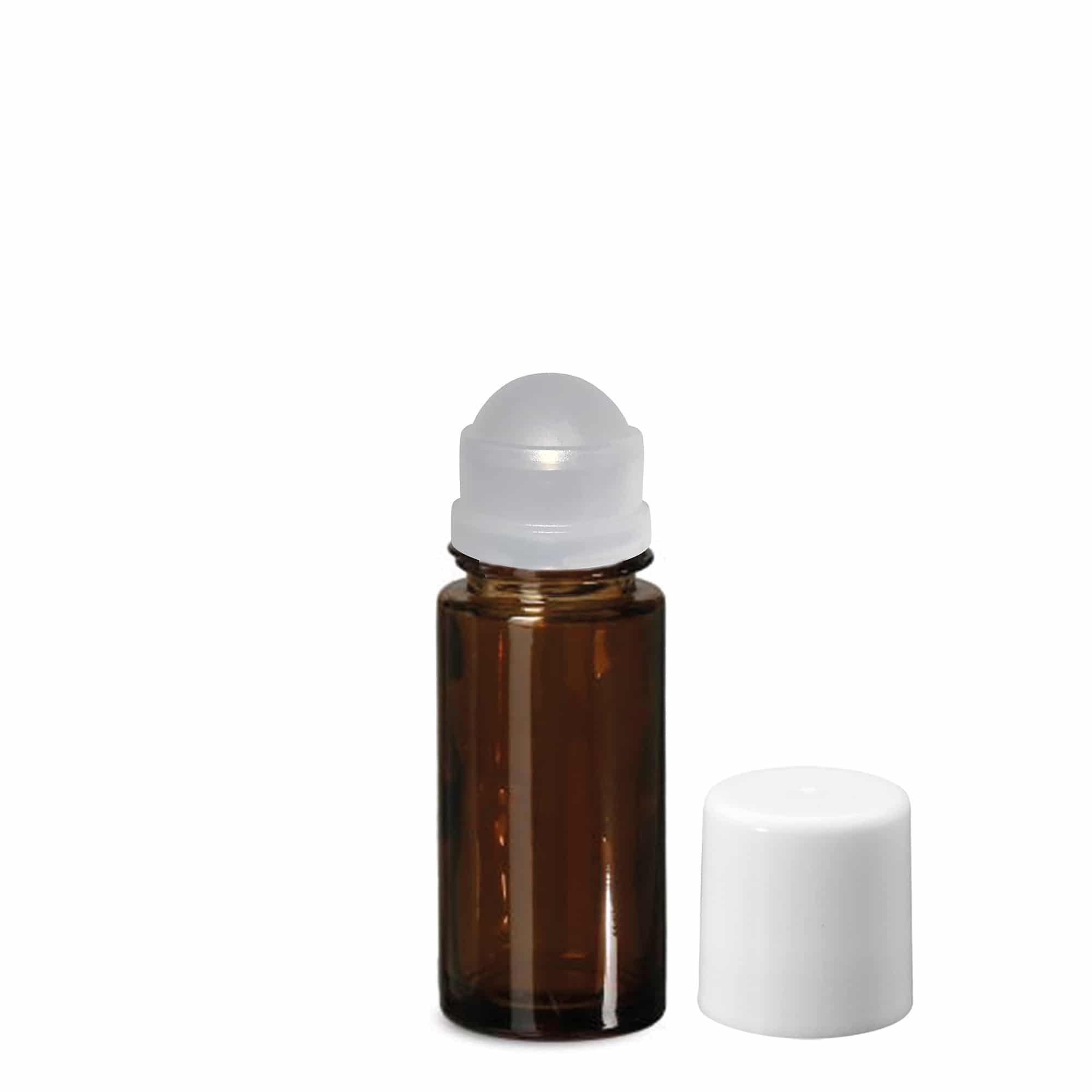 50 ml roll-on pudele, stikls, brūna, atvere: skrūvējams aizvērējs