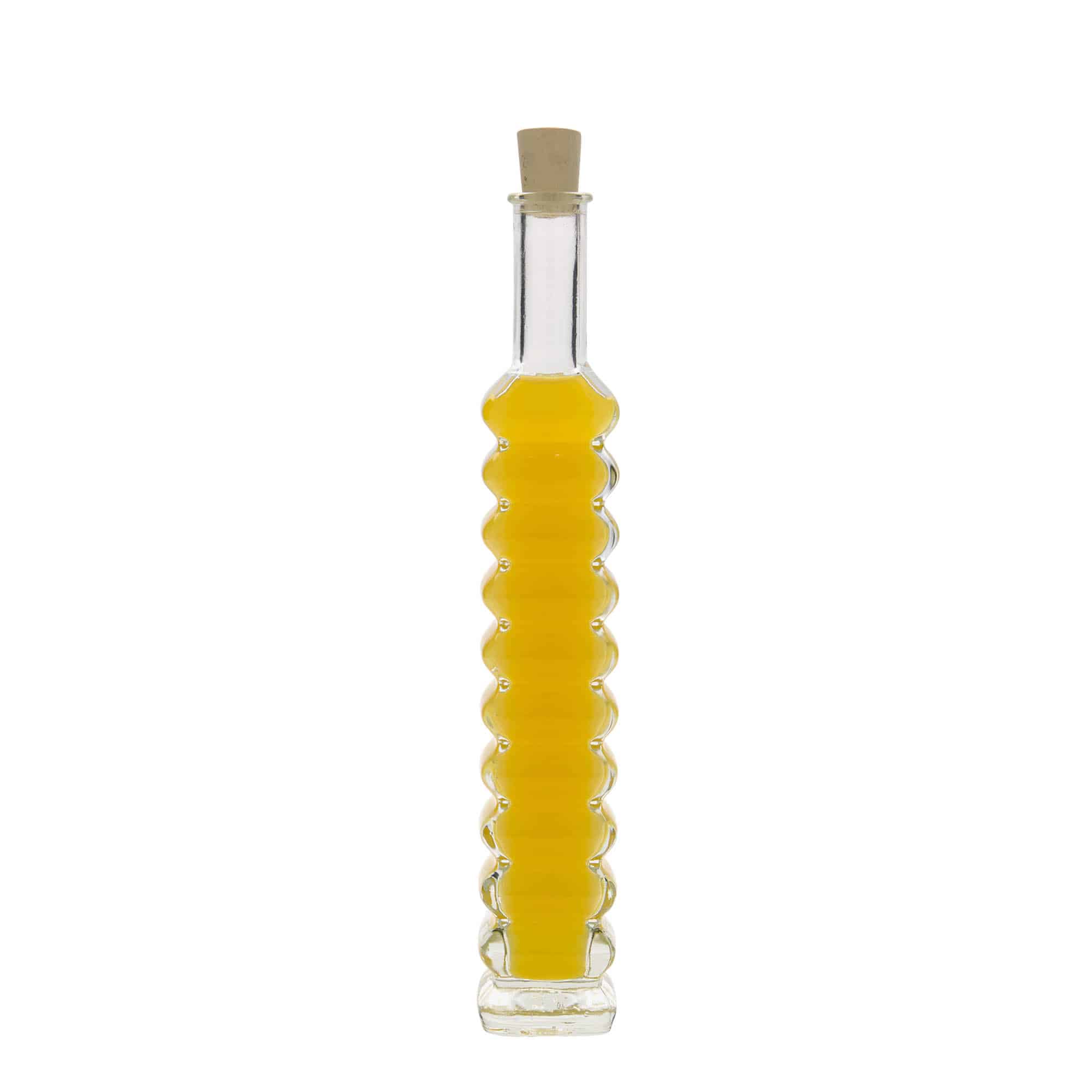 100 ml stikla pudele, 'Roma', kvadrātiska, aizdare: korķis