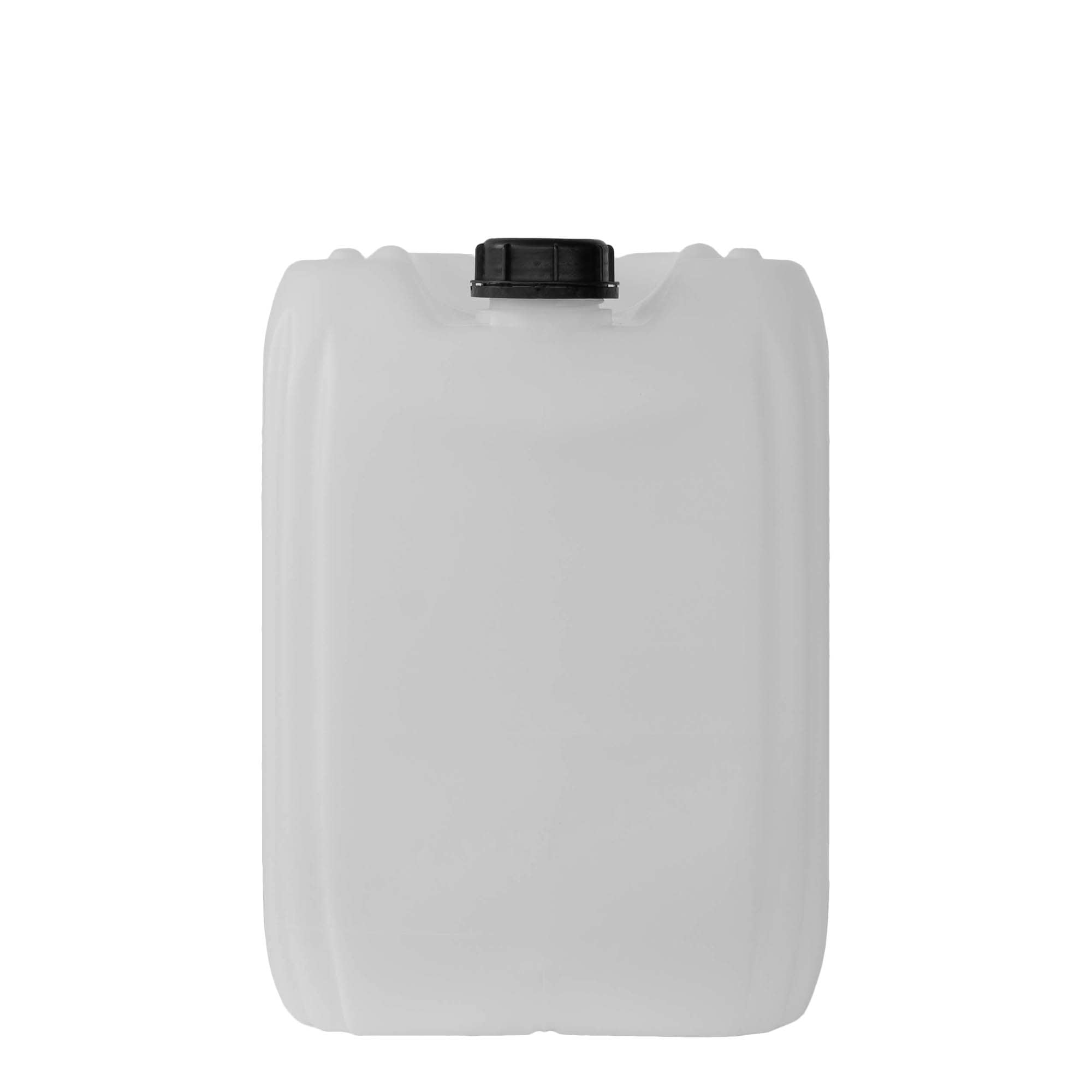 25 l kanna, taisnstūra, HDPE plastmasas, dabīga, aizdare: ND 60