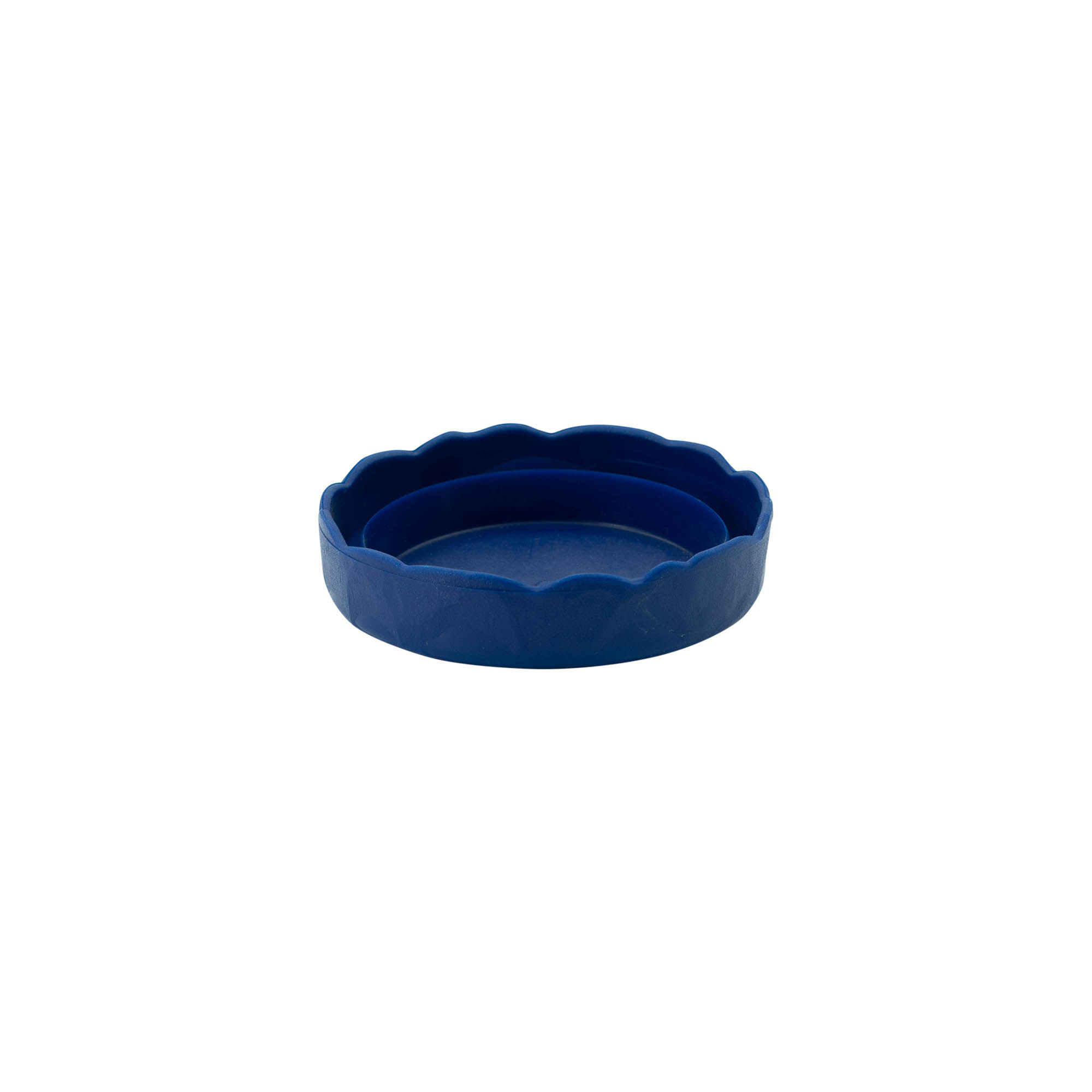 Uzvelkams vāks šauras kakla keramikas traukam, HDPE plastmasa, zils