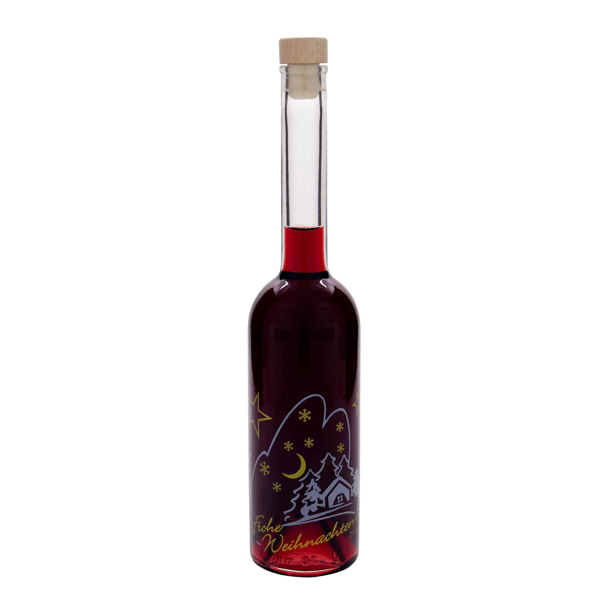 500 ml stikla pudele 'Opera', motīvs: Ziemassvētku idille, aizdare: korķis