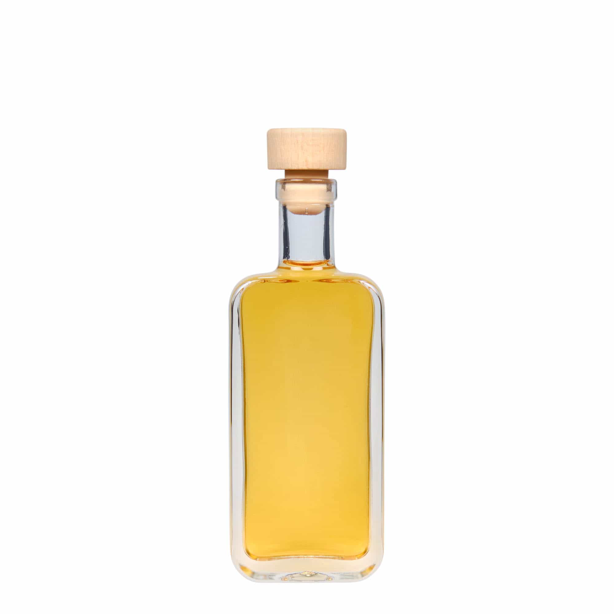 100 ml stikla pudele 'Nice', taisnstūra, aizdare: korķis