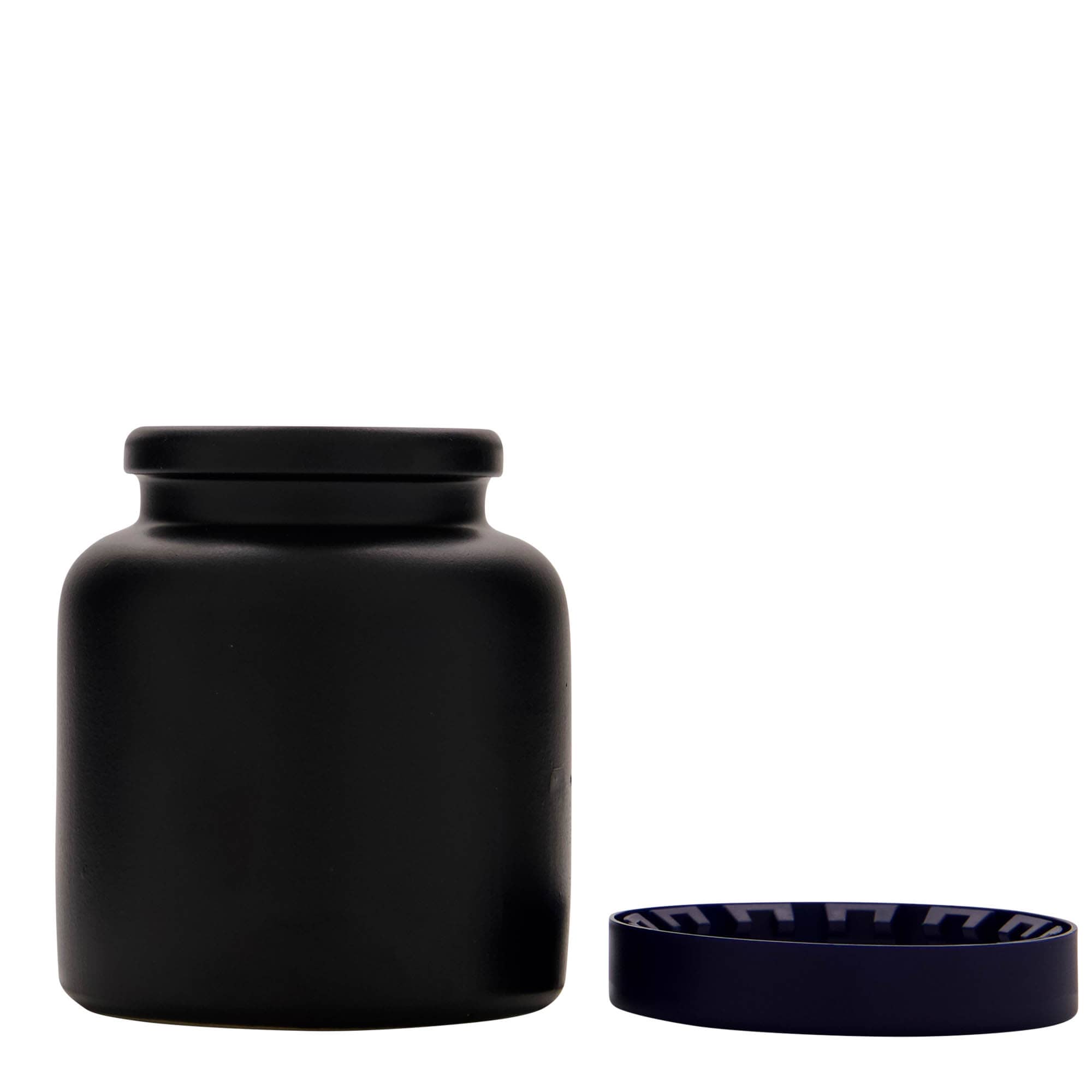 270 ml akmens masas pods, keramika, melns, atvere: uzliecams vāks
