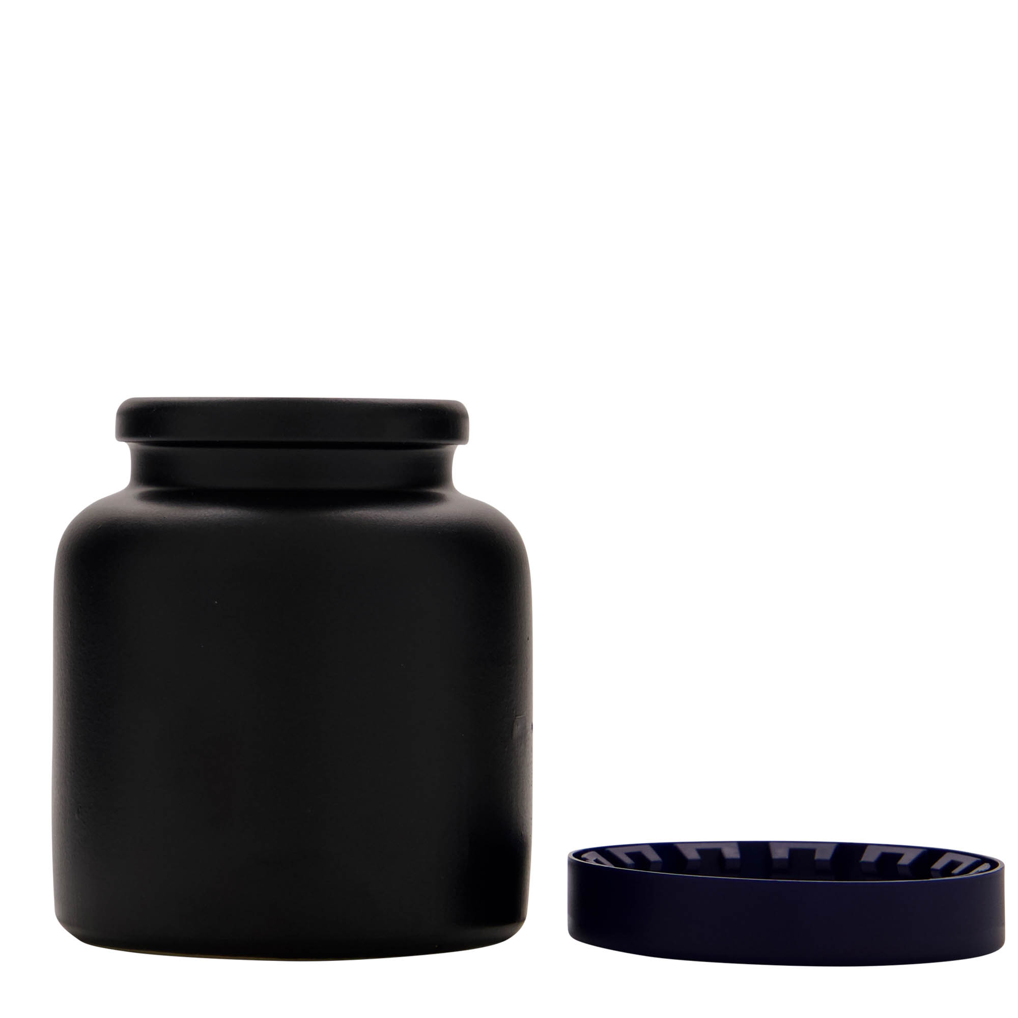 270 ml akmens masas pods, keramika, melns, atvere: uzliecams vāks