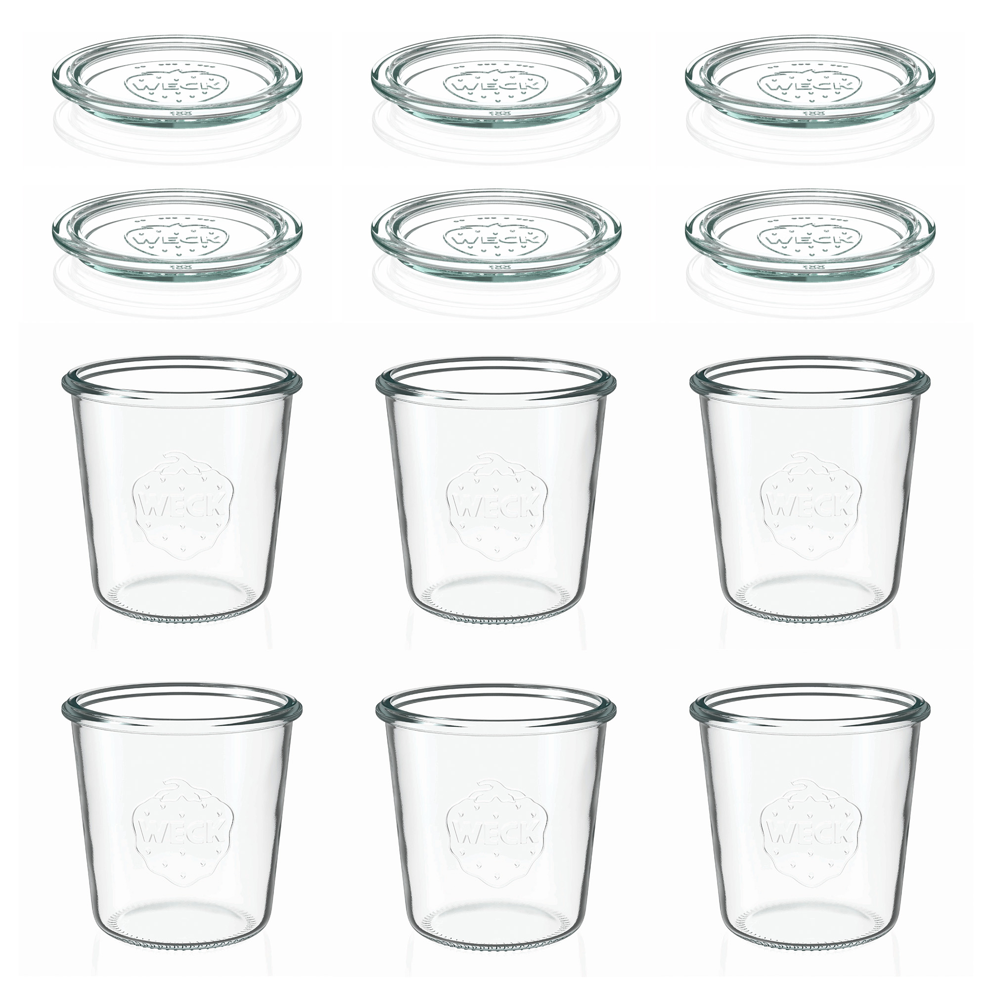 6x 580 ml WECK krituma burka ar stikla vāciņu RR 100