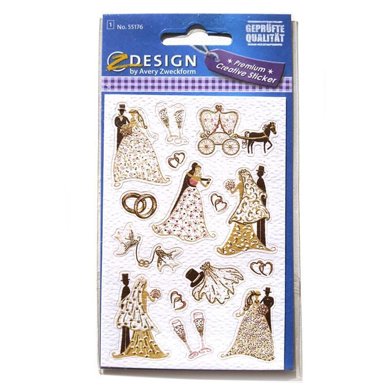 Zweckform uzlīmes 'Līgavaiņu pāri', papīrs, daudzkrāsains Zweckform uzlīmes 'Līgavaiņu pāri', papīrs, daudzkrāsains