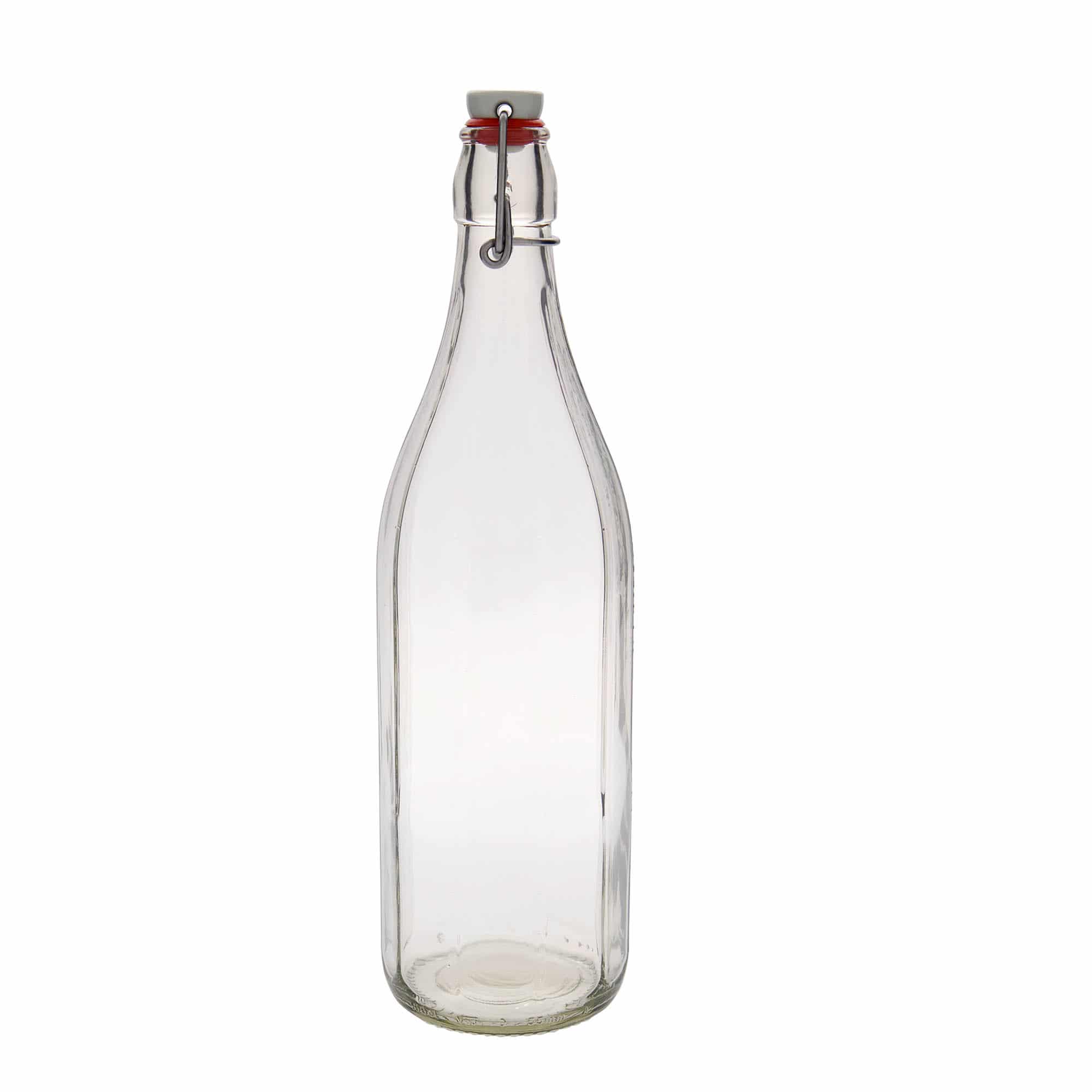1.000 ml stikla pudele 'Bravo' #, desmitstūrainā, atvere: skavas aizdare 1.000 ml stikla pudele 'Bravo' #, desmitstūrainā, atvere: skavas aizdare