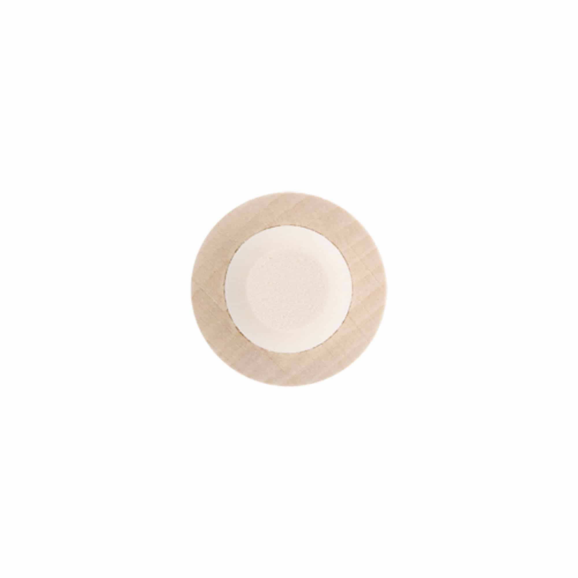 Pudeles korķis 18 mm, koka/plastmasa, aizdarei: korķis