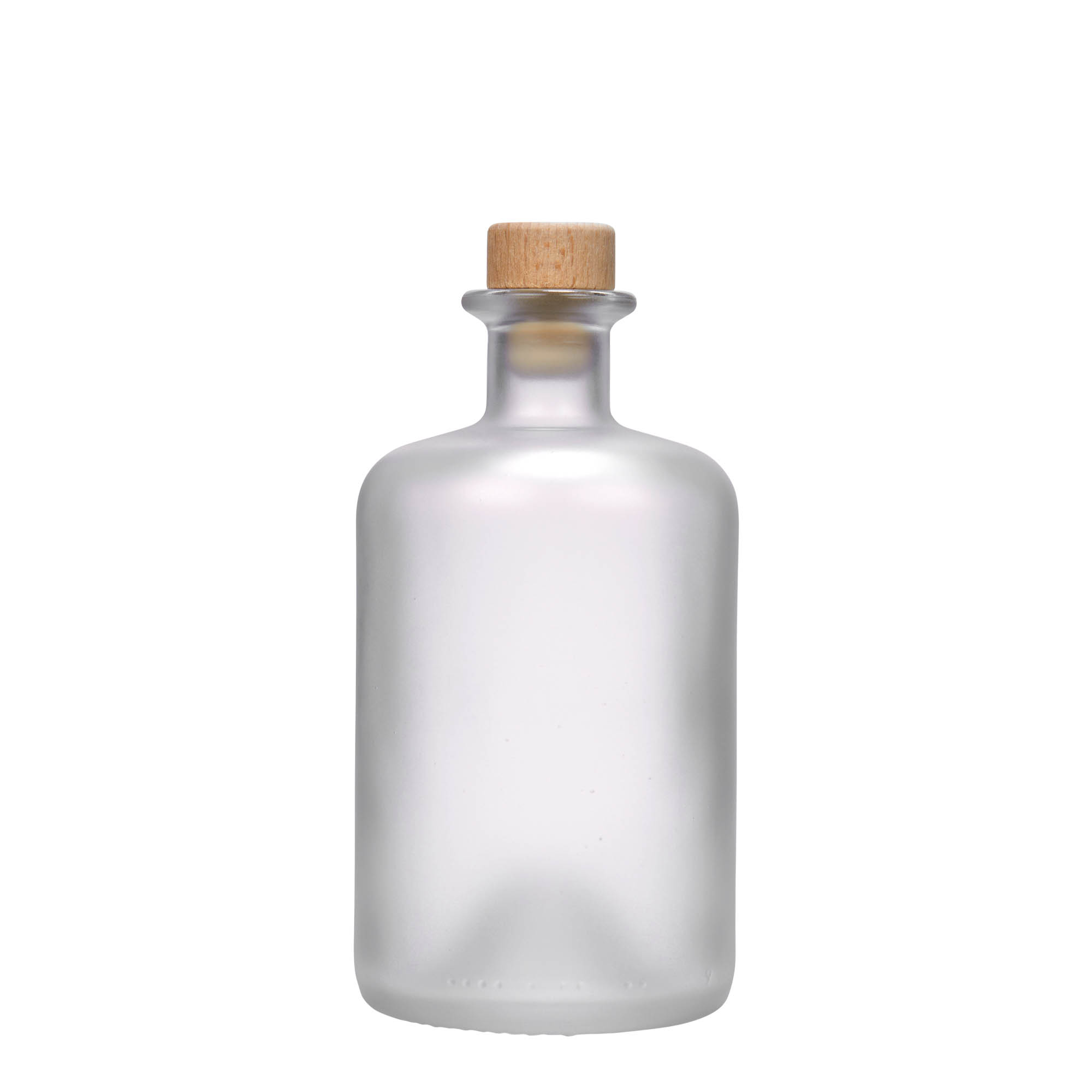 500 ml stikla pudele, aptiekara stils, sasaldēta, atvere: korķis
