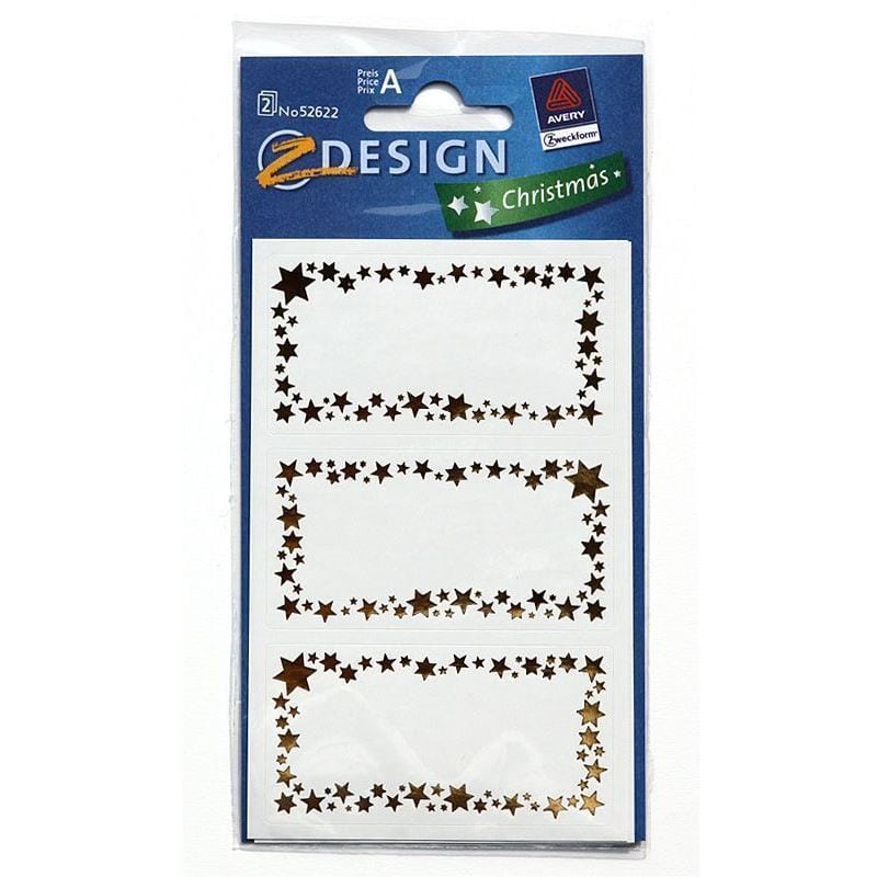 Zweckform etiķetes 'Zvaigžņu rāmis', papīrs, zelts