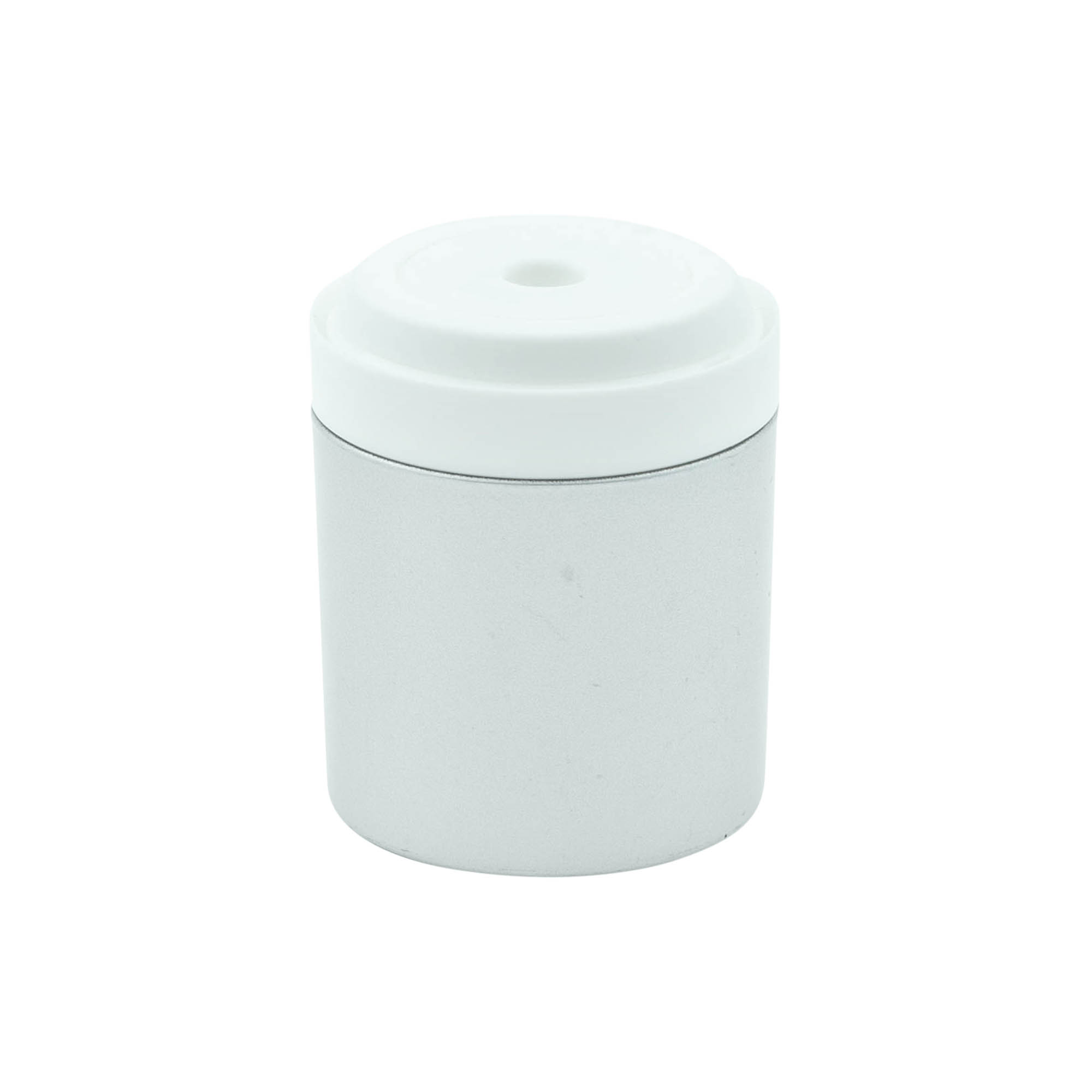 Airless dozatora sūknis „Mezzo“, tips D, PP plastmasa, balts ar matētu sudraba metālisku vāciņu