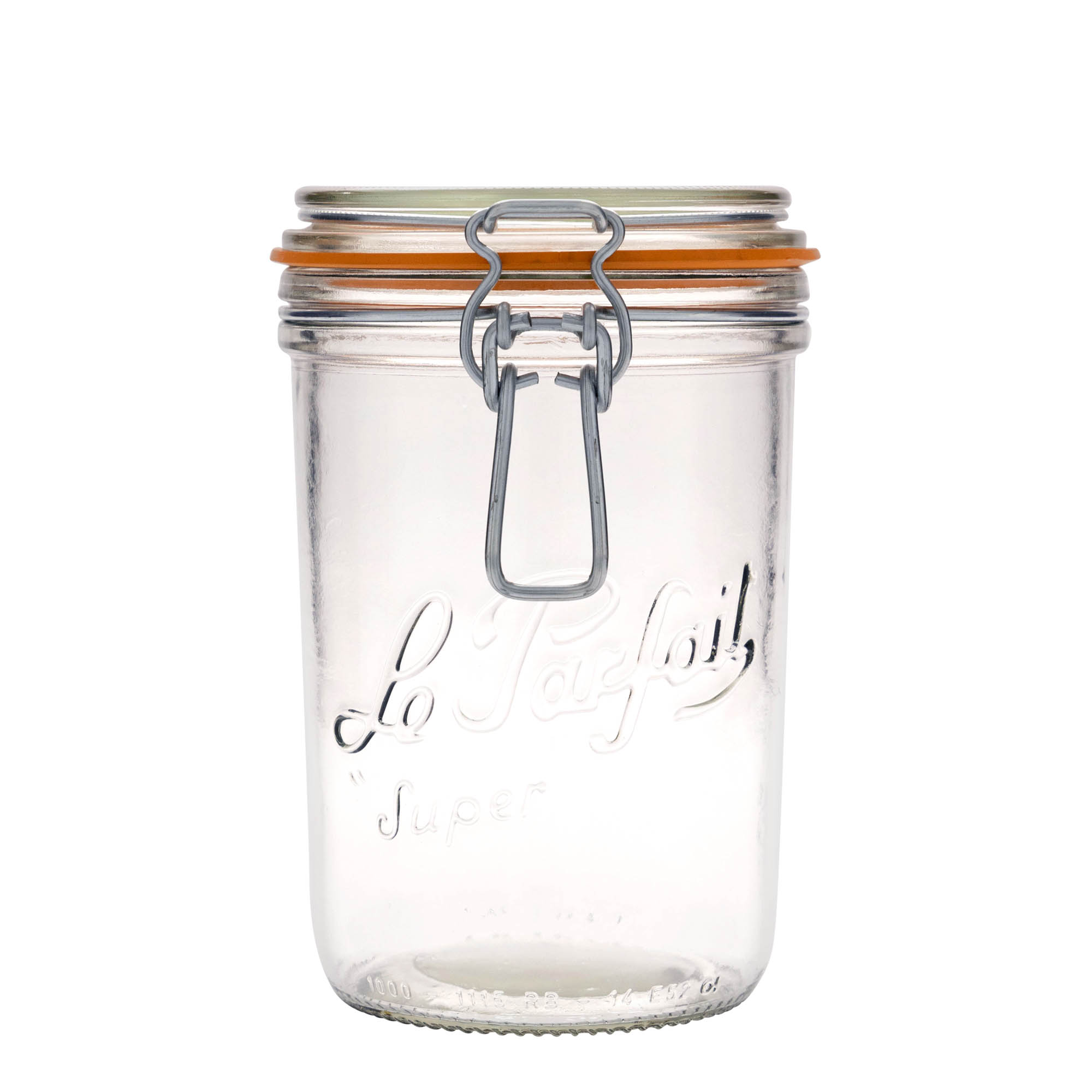 1.000 ml stiklaina burka ar metāla aizdari 'Le Parfait Super Terrine', atvere: metāla aizdare ar aizbīdni 1.000 ml stiklaina burka ar metāla aizdari 'Le Parfait Super Terrine', atvere: metāla aizdare ar aizbīdni