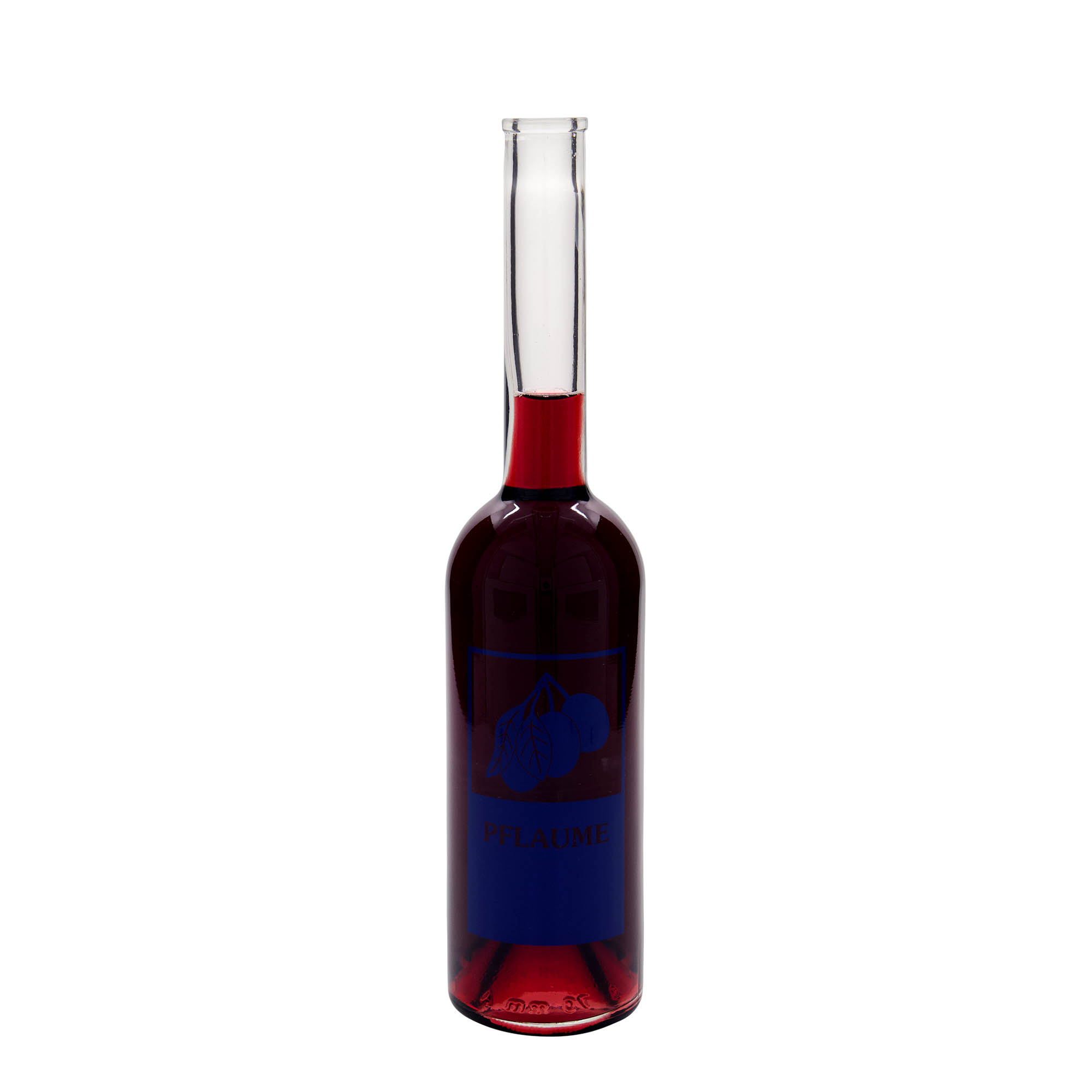 500 ml stikla pudele 'Opera', motīvs: plūme, atvere: korķis