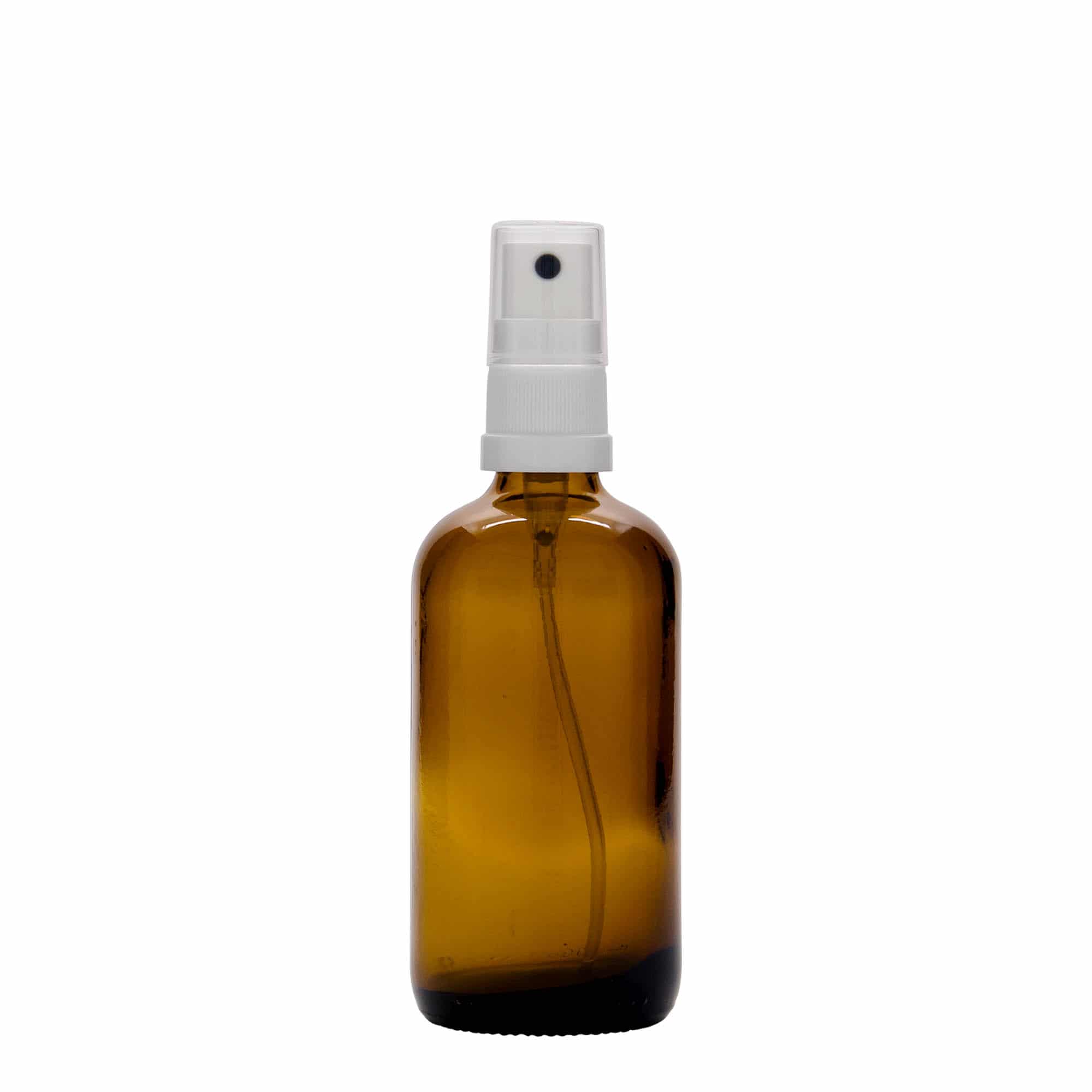 100 ml zāļu pudelīte ar smidzinātāju, stikla, brūna, aizdare: DIN 18 100 ml zāļu pudelīte ar smidzinātāju, stikla, brūna, aizdare: DIN 18