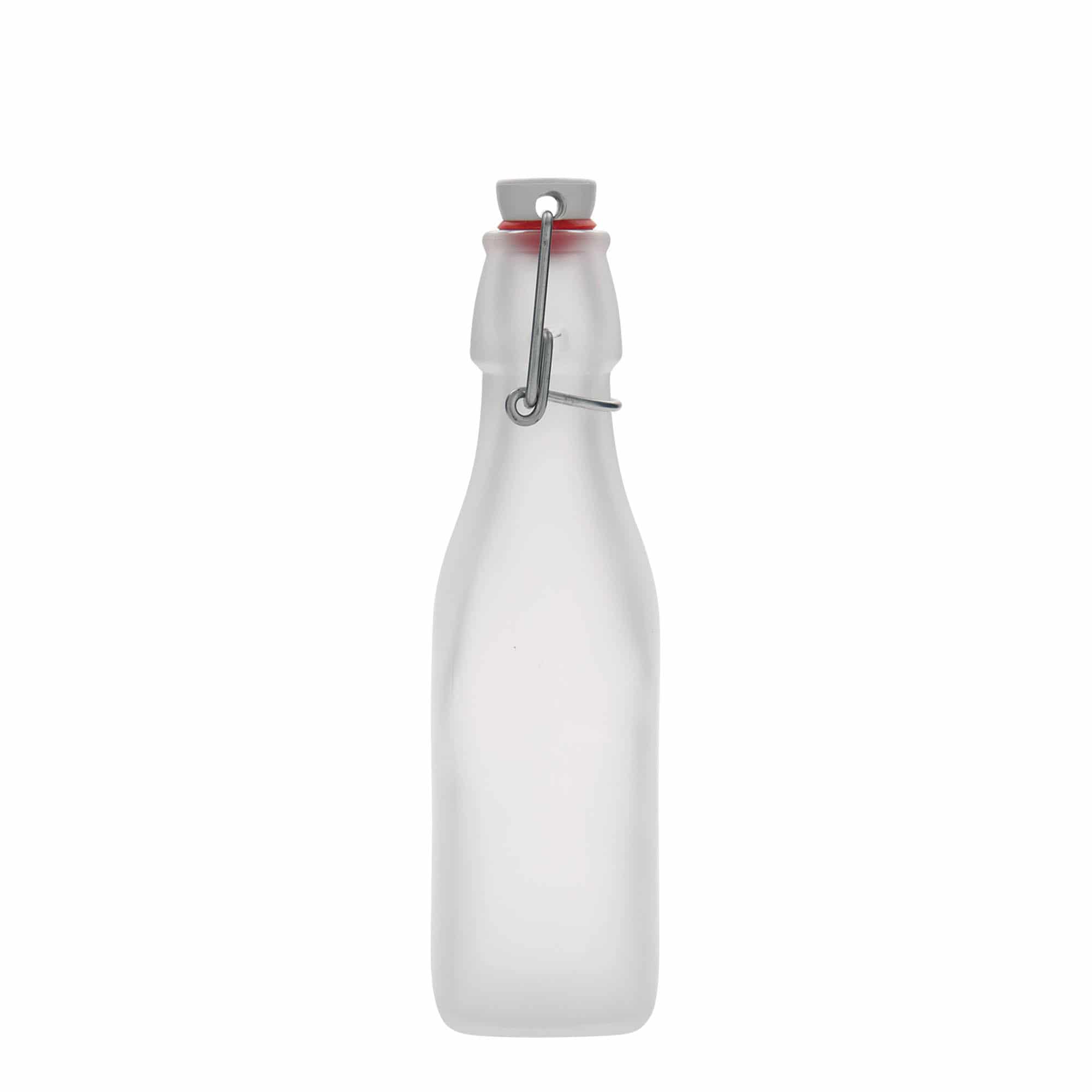 250 ml stikla pudele 'Swing', kvadrātiska, balta, aizdare: korķis ar skavu 250 ml stikla pudele 'Swing', kvadrātiska, balta, aizdare: korķis ar skavu