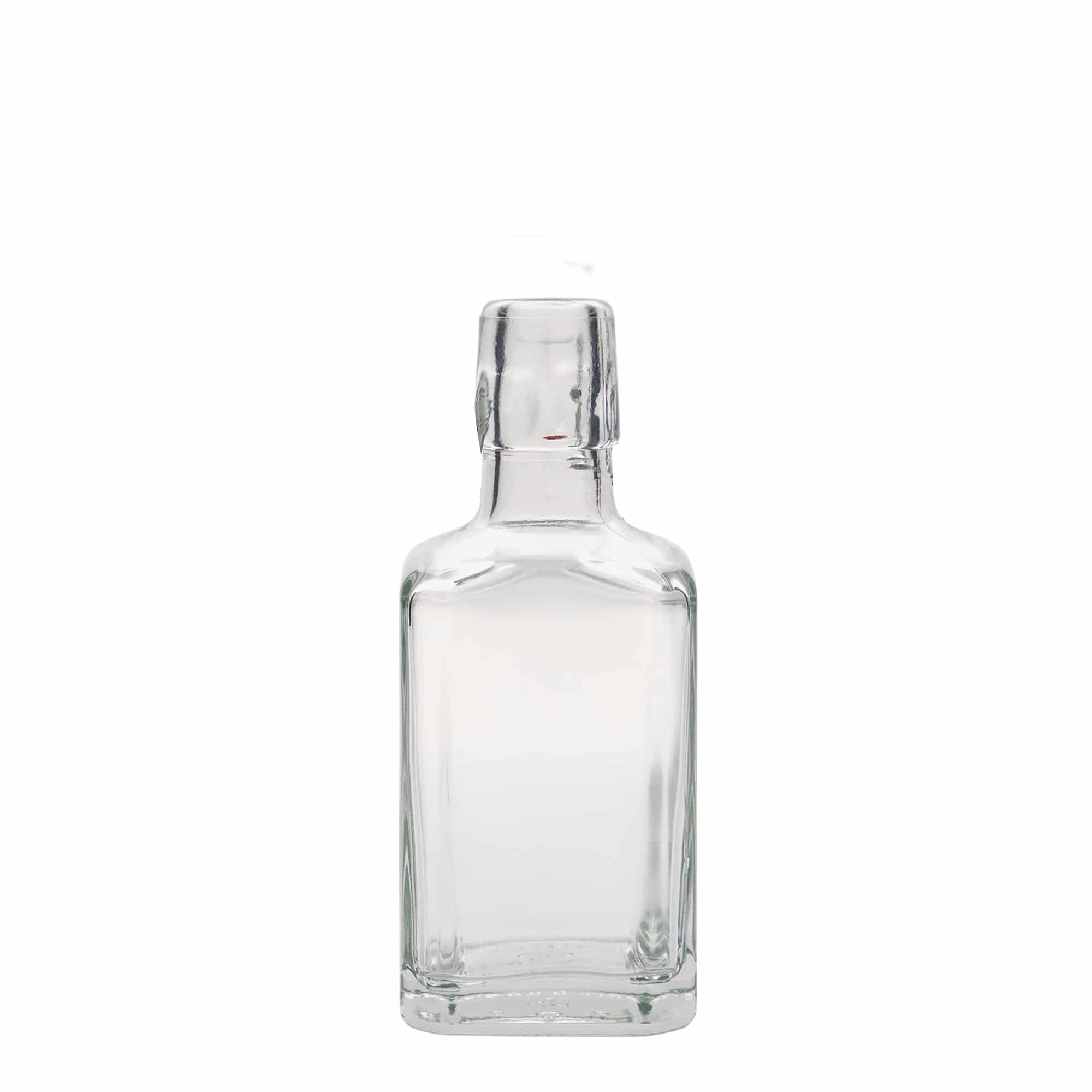 250 ml stikla pudele, 'Rialto', kvadrātiska, aizdare: korķis ar skavu 250 ml stikla pudele, 'Rialto', kvadrātiska, aizdare: korķis ar skavu