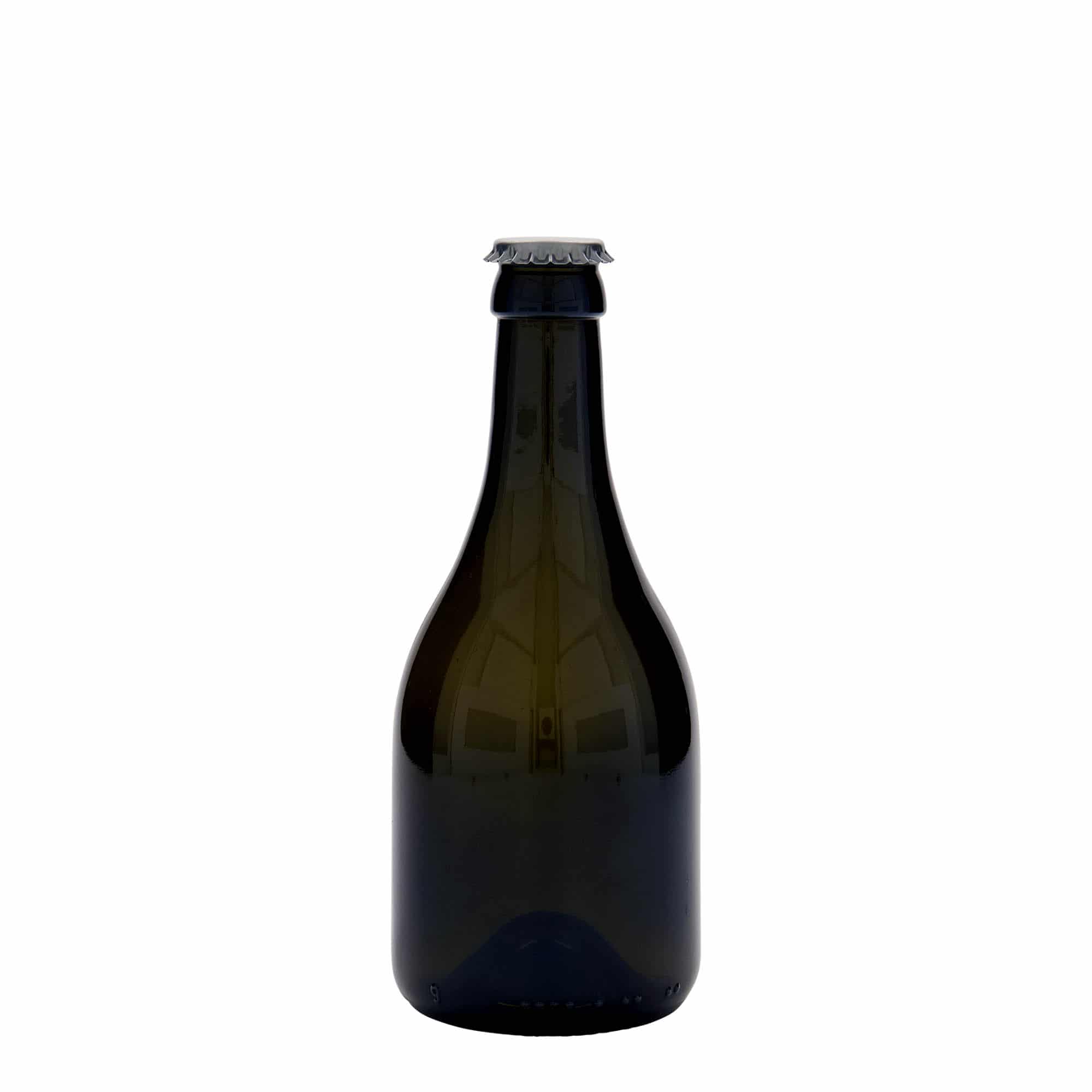 330 ml alus pudele 'Horta', stikla, antīki zaļa, aizdare: kroņveida korķis