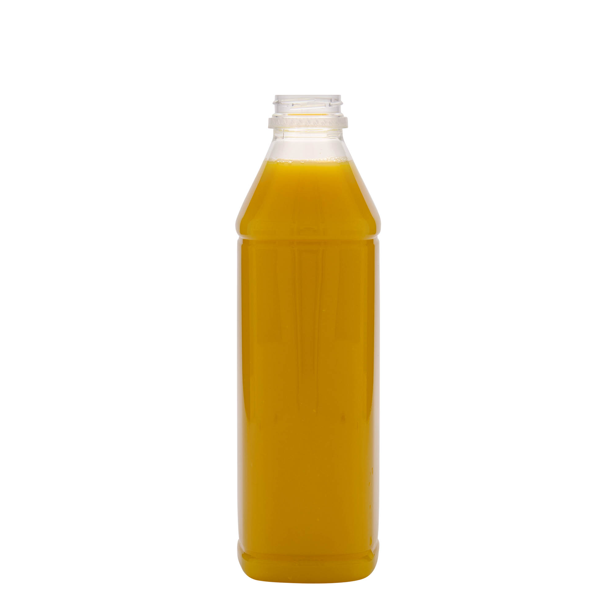 1000 ml PET pudele 'Milk and Juice Carré', kvadrātiska, plastmasas, aizdare: 38 mm