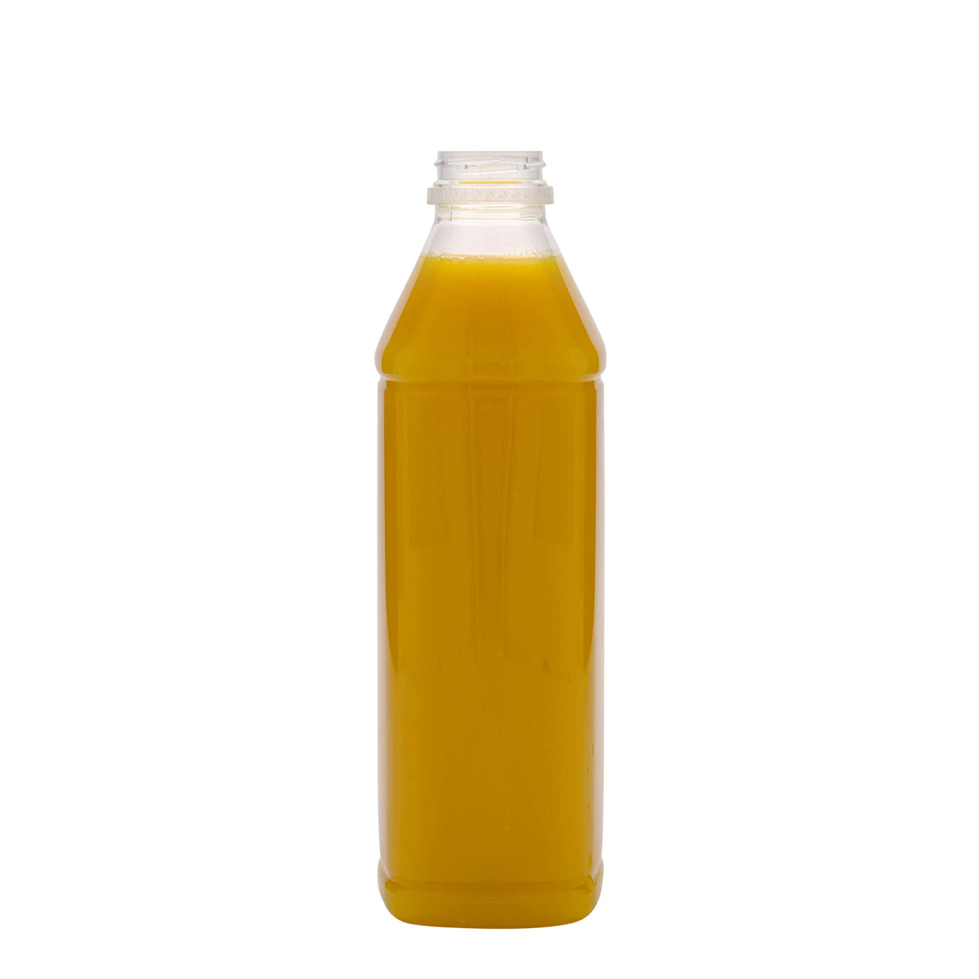 1.000 ml PET pudele 'Milk and Juice Carré', kvadrātiska, plastmasa, atvere: 38 mm 1.000 ml PET pudele 'Milk and Juice Carré', kvadrātiska, plastmasa, atvere: 38 mm