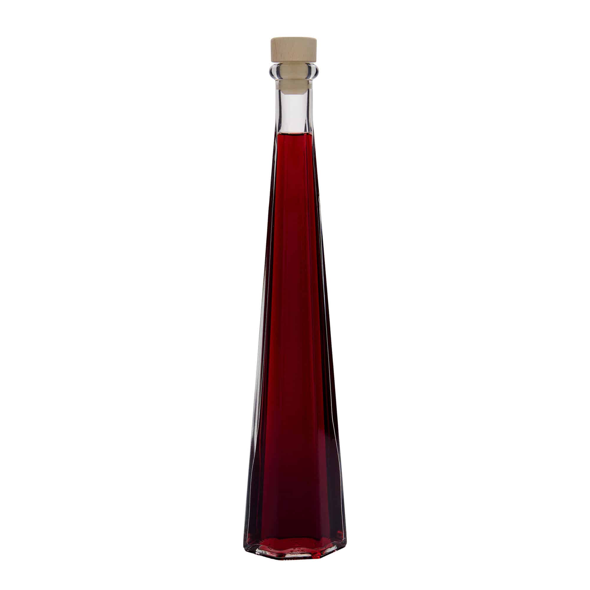 200 ml stikla pudele 'Dama Sexta', sešstūra, aizdare: korķis